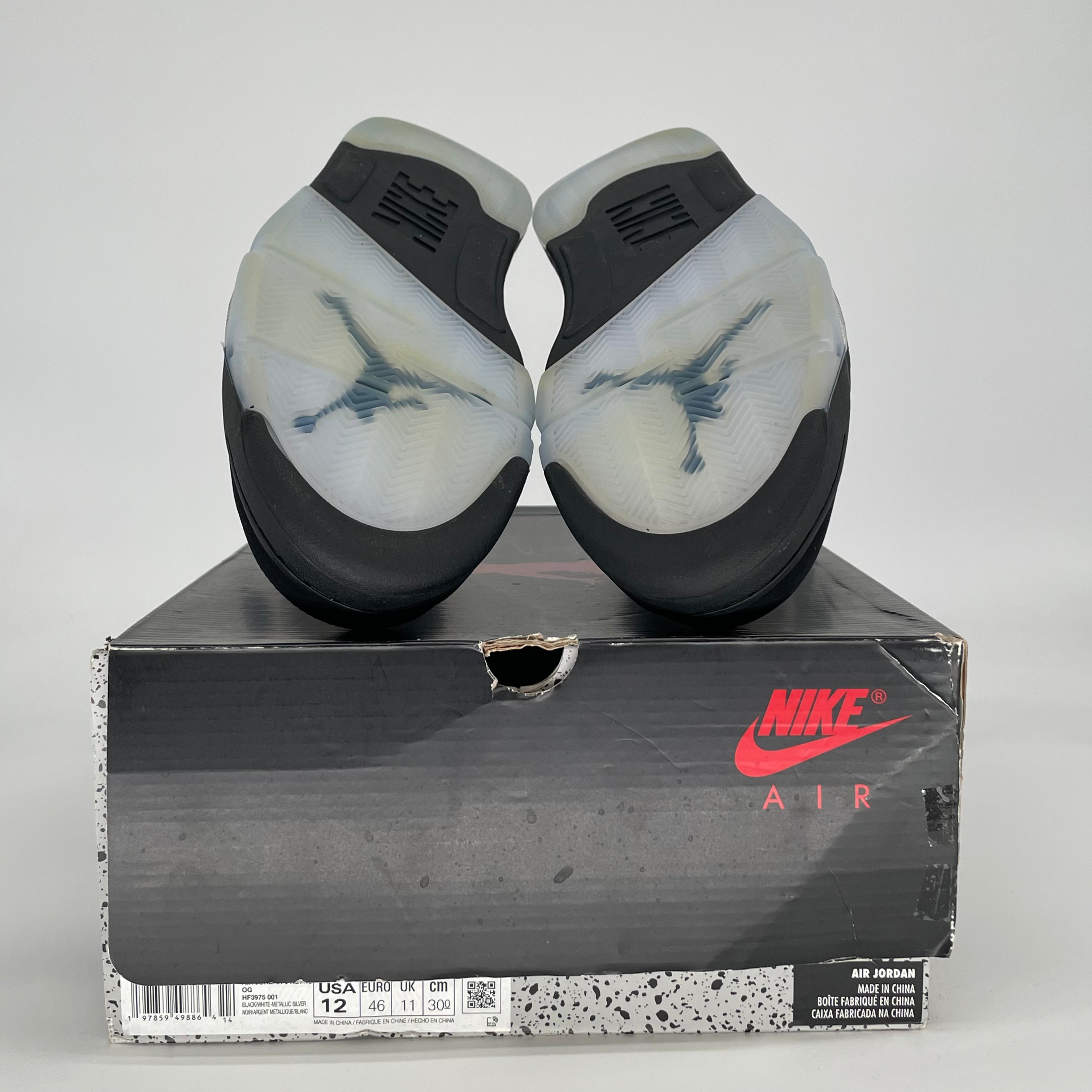 AIR JORDAN 5 BLACK METALLIC REIMAGINED HF3975-001 SIZE 12/13.5W