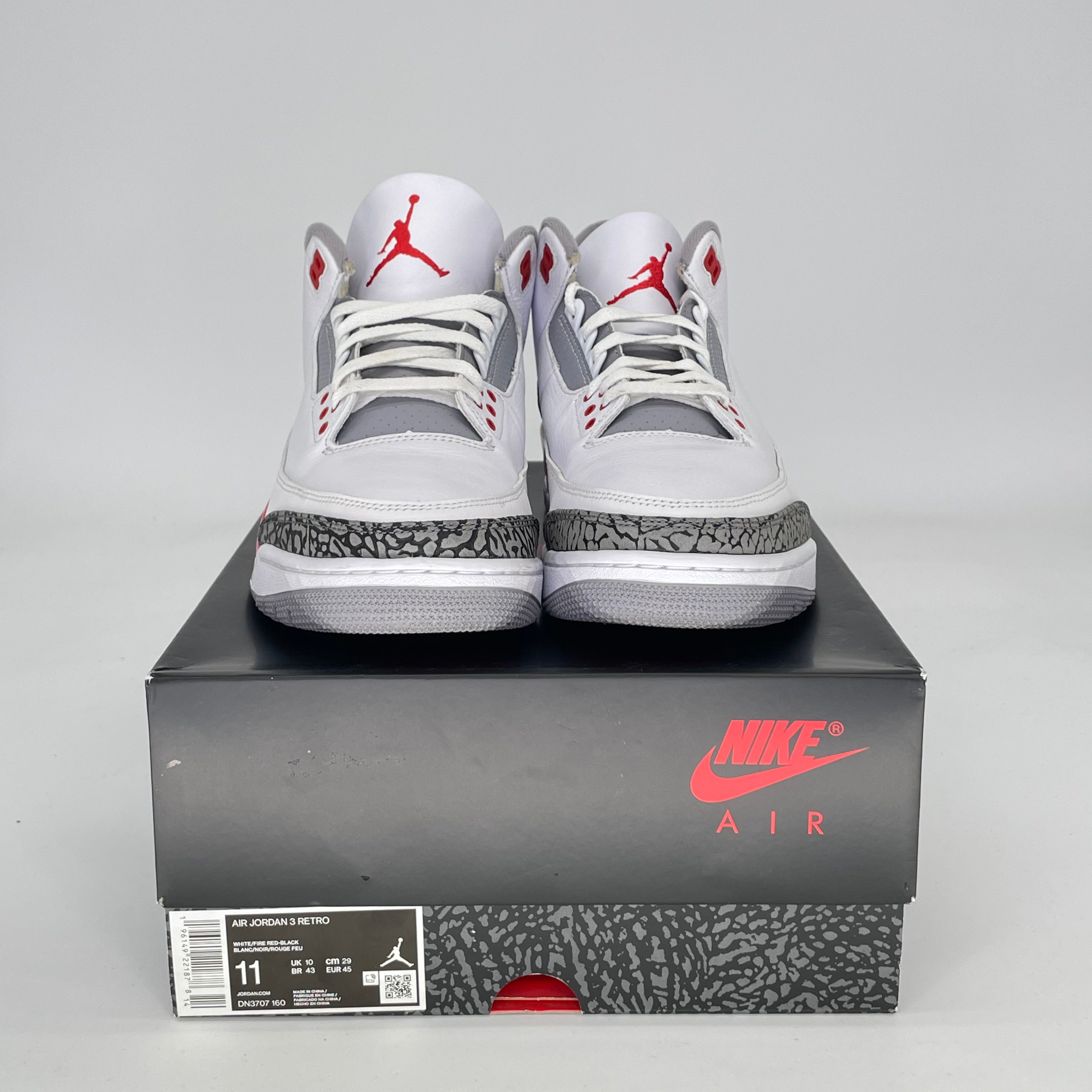 AIR JORDAN 3 FIRE RED DN3707-160 SIZE 11/12.5W