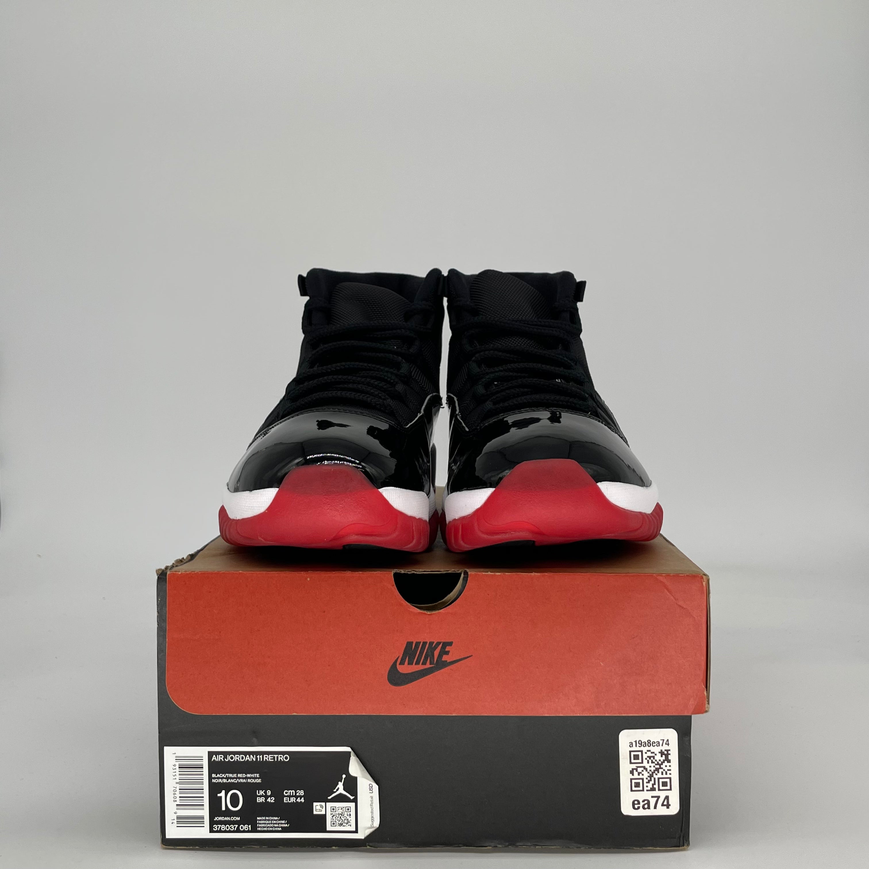 AIR JORDAN 11 PLAYOFFS BRED 378037-061 SIZE 10/11.5W