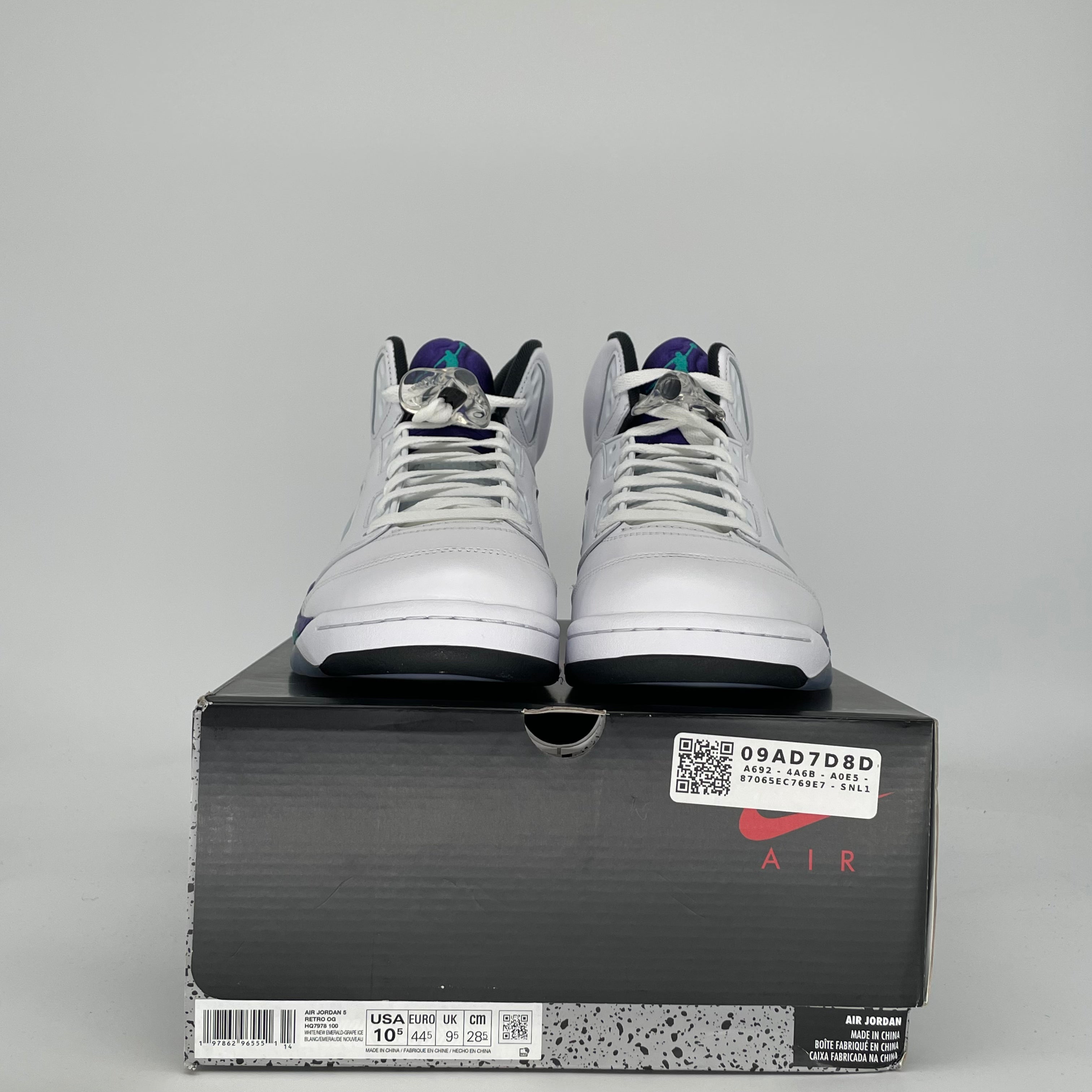 AIR JORDAN 5 GRAPE HQ7978-100 SIZE 10.5/12W