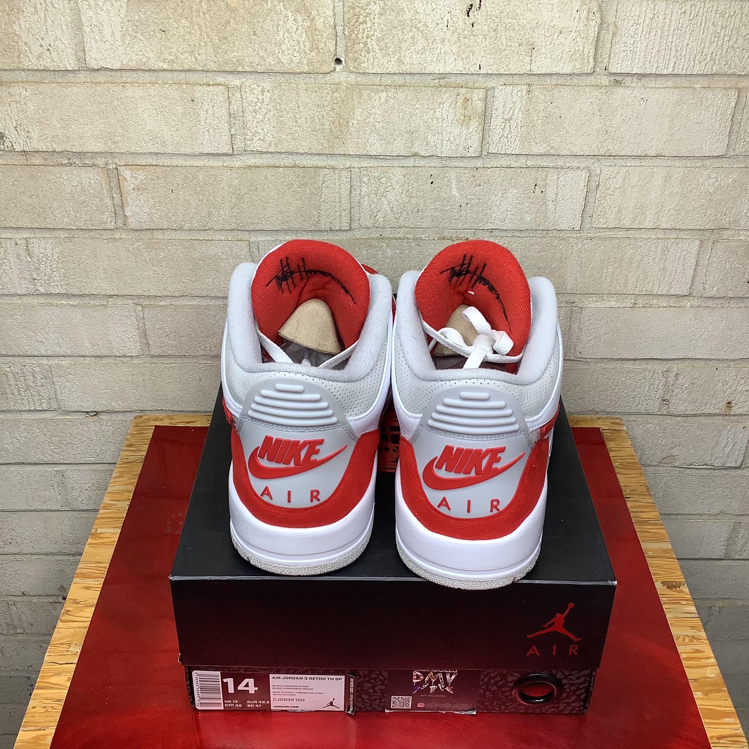 AIR JORDAN 3 TINKER UNIVERSITY RED SIZE 14/15.5W CJ0939-100