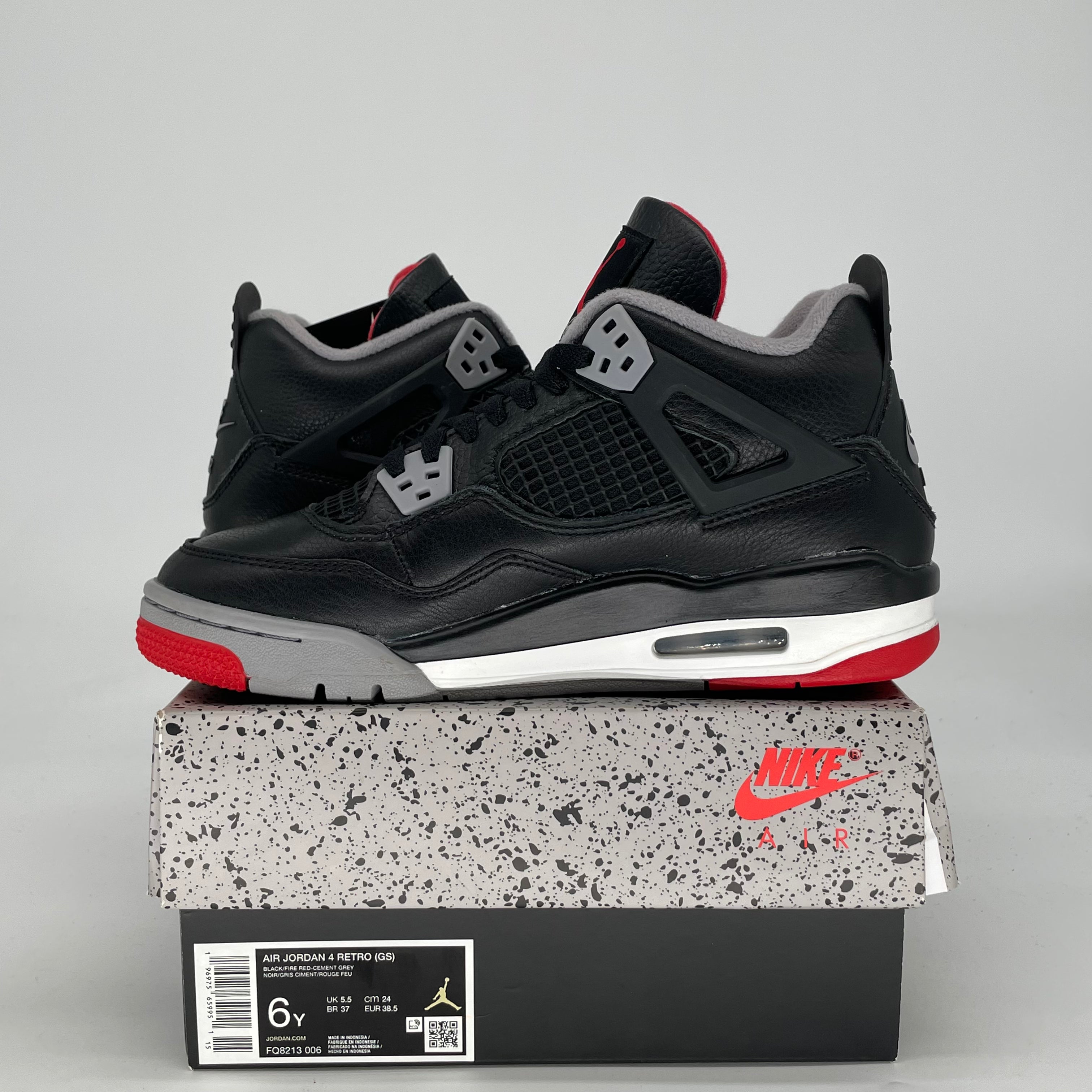 AIR JORDAN 4 BRED REIMAGINED FQ8213-006 SIZE 6/7.5W
