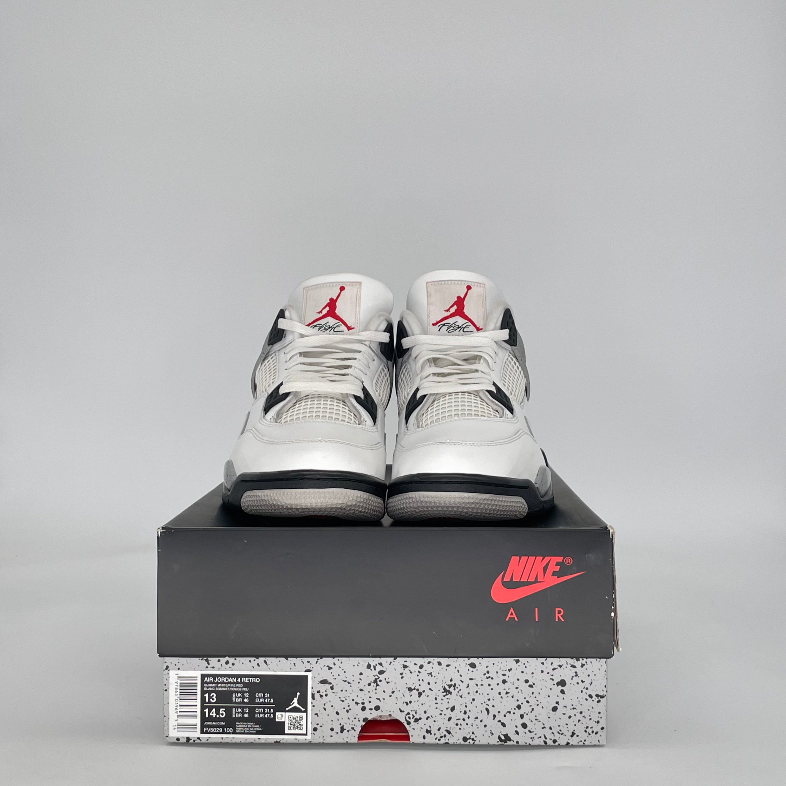 AIR JORDAN 4 WHITE CEMENT FV5029-100 SIZE 13/14.5W