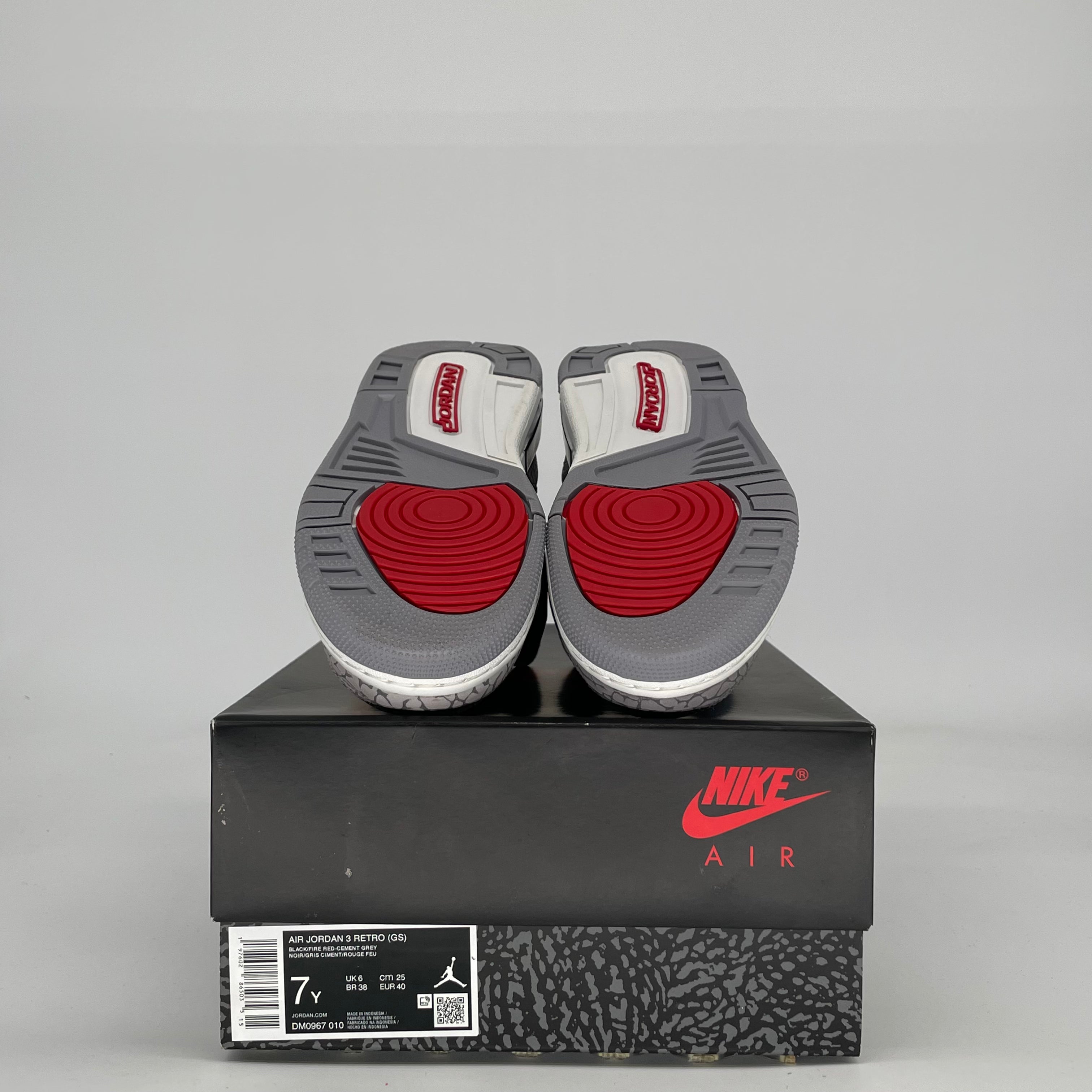 AIR JORDAN 3 BLACK CEMENT DM0967-010 SIZE 7/8.5W
