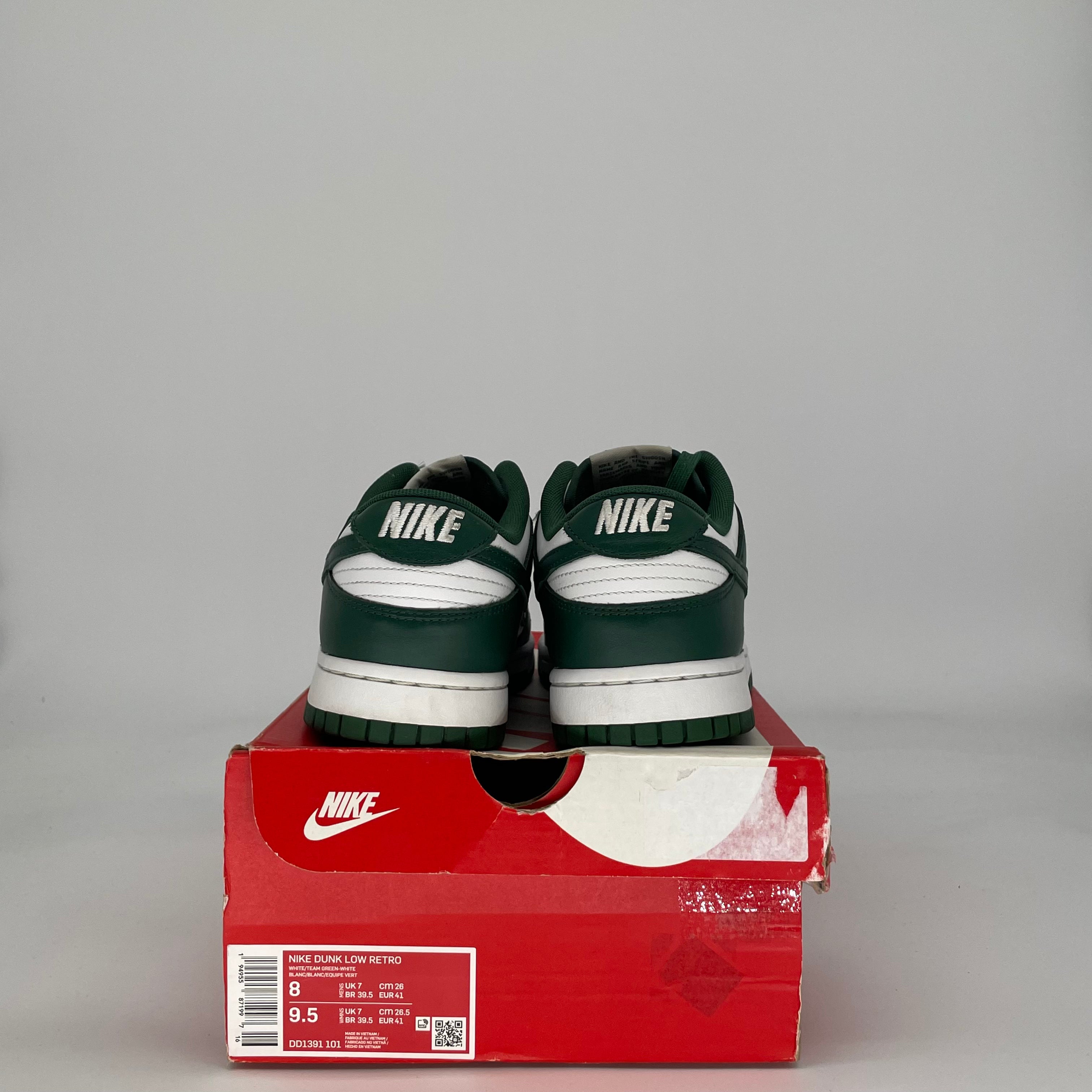 NIKE DUNK LOW MICHIGAN STATE DD1381-101 SIZE 8/9.5W