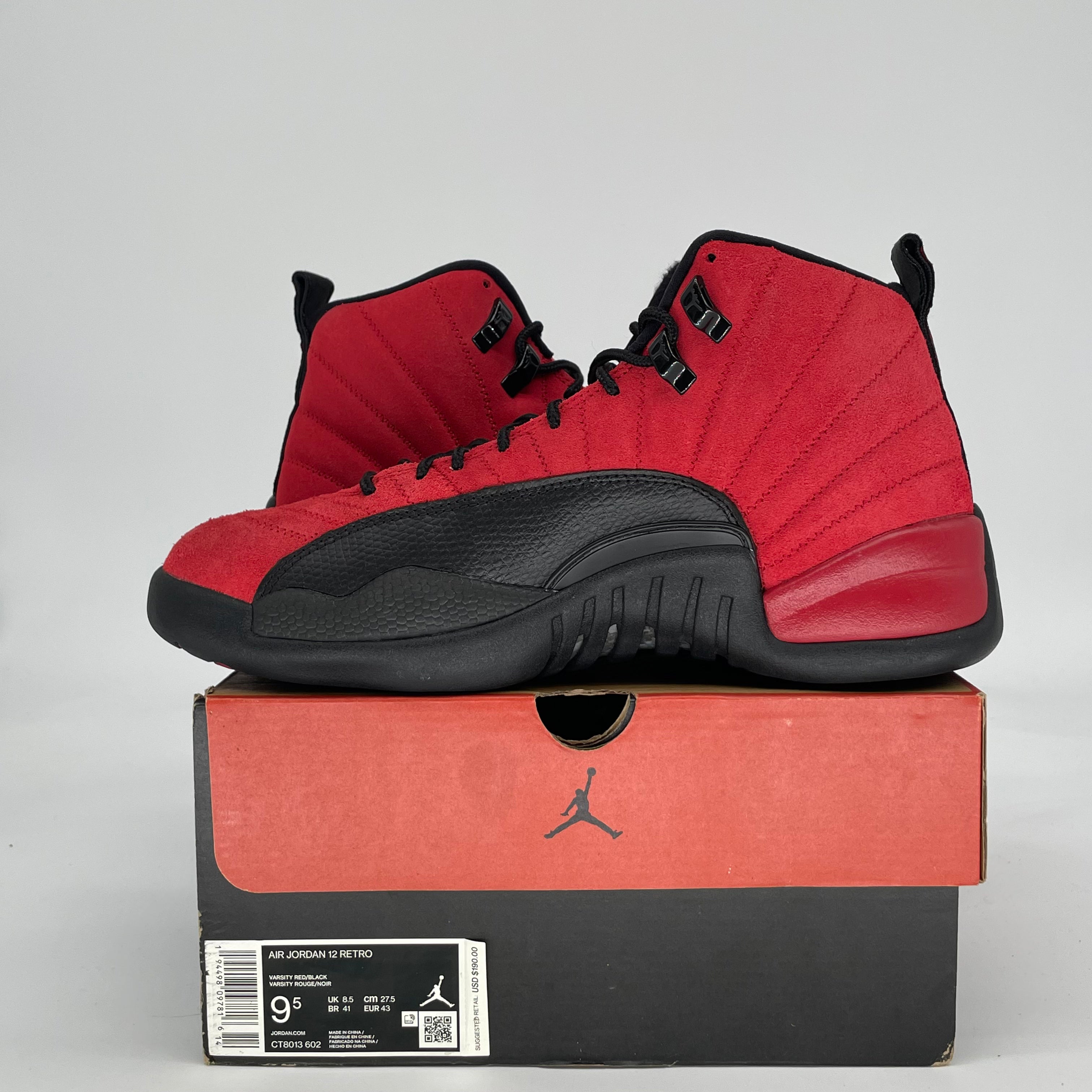 AIR JORDAN 12 REVERSE FLU GAME CT8013-602 SIZE 9.5/11W