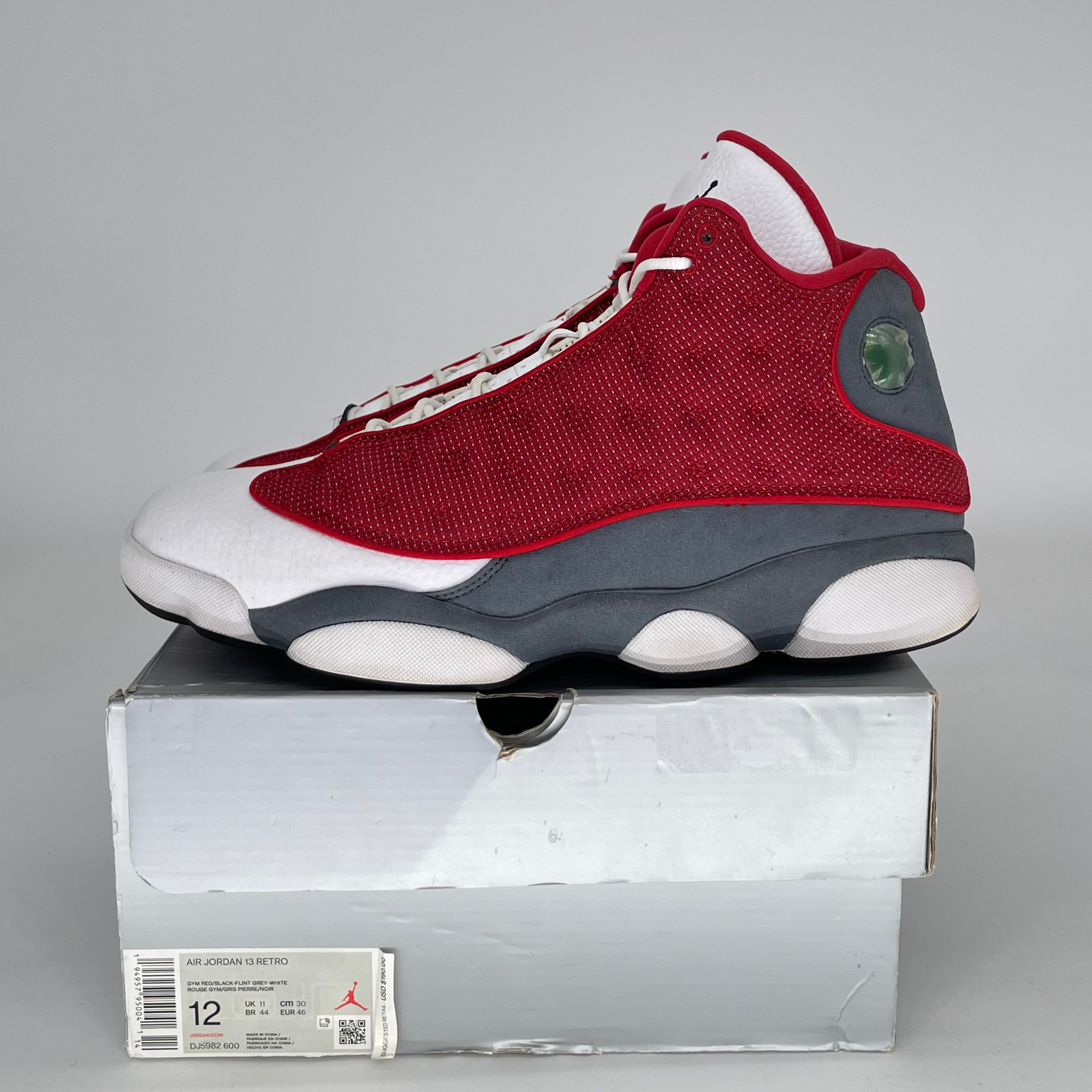 AIR JORDAN 13 GYM RED FLINT GREY DJ5982-600 SIZE 12/13.5W