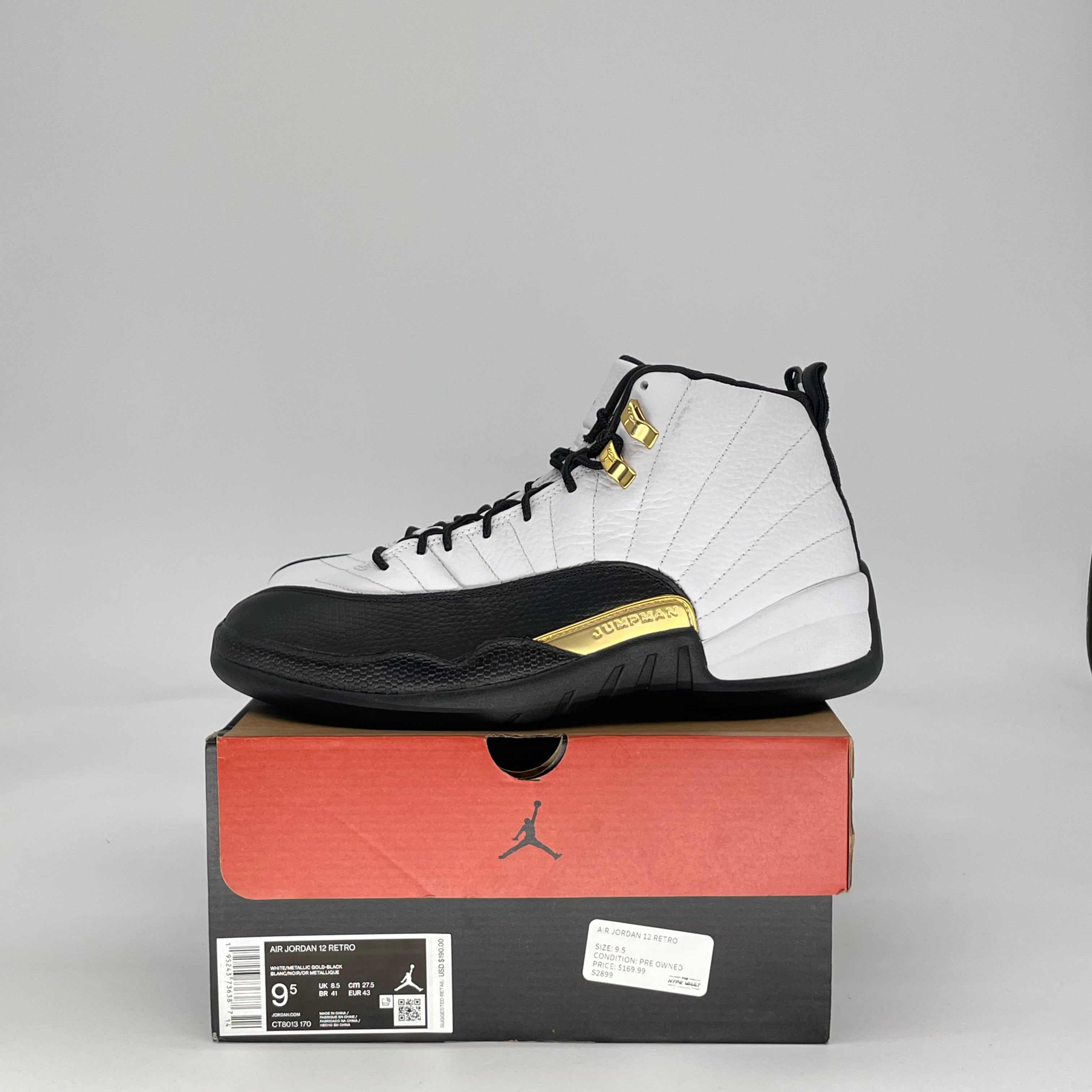 AIR JORDAN 12 ROYALTY TAXI CT8013-170 SIZE 9.5/11W