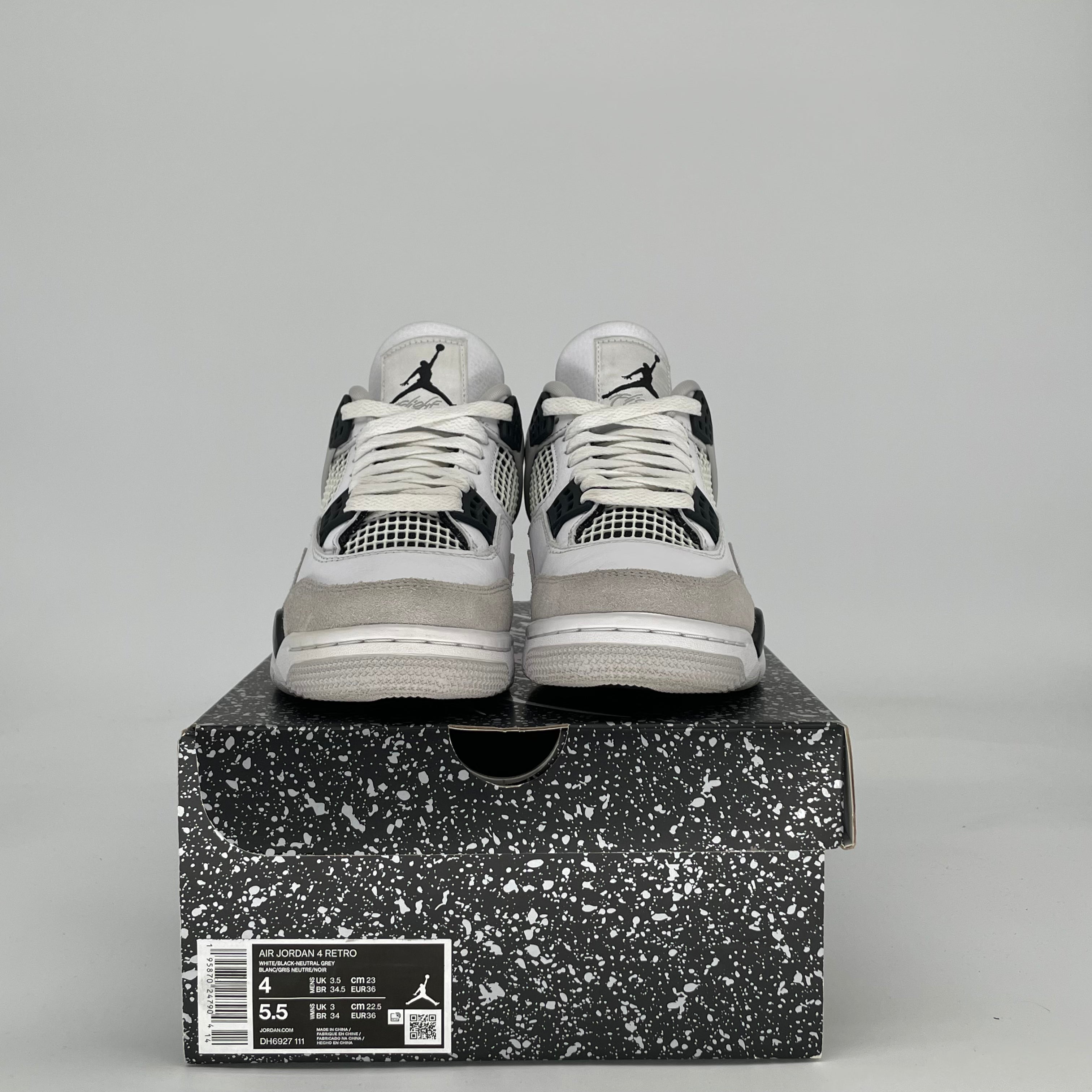 AIR JORDAN 4 MILITARY BLACK 408452-111 SIZE 4/5.5W