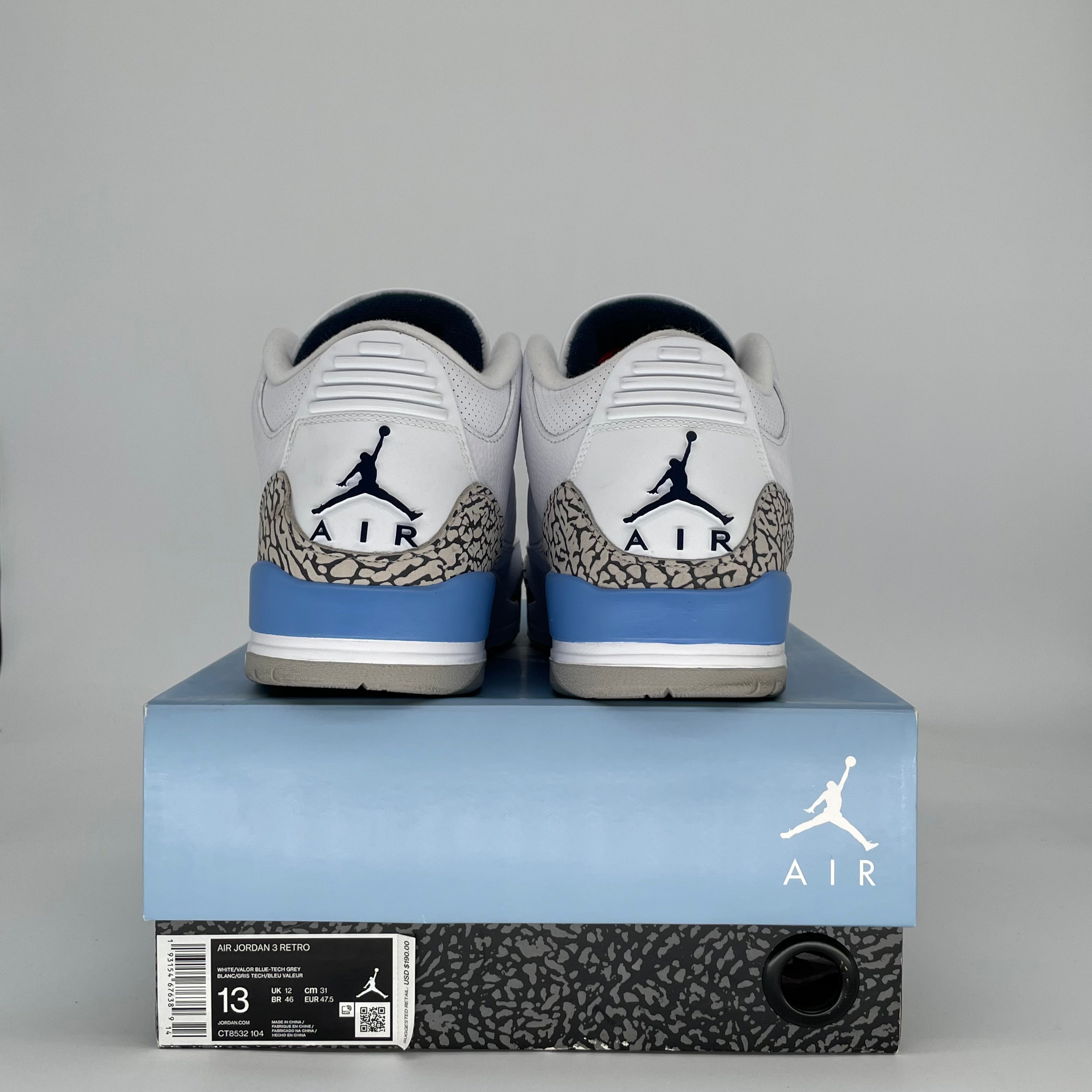 AIR JORDAN 3 UNC CT8532-104 SIZE 13/14.5W