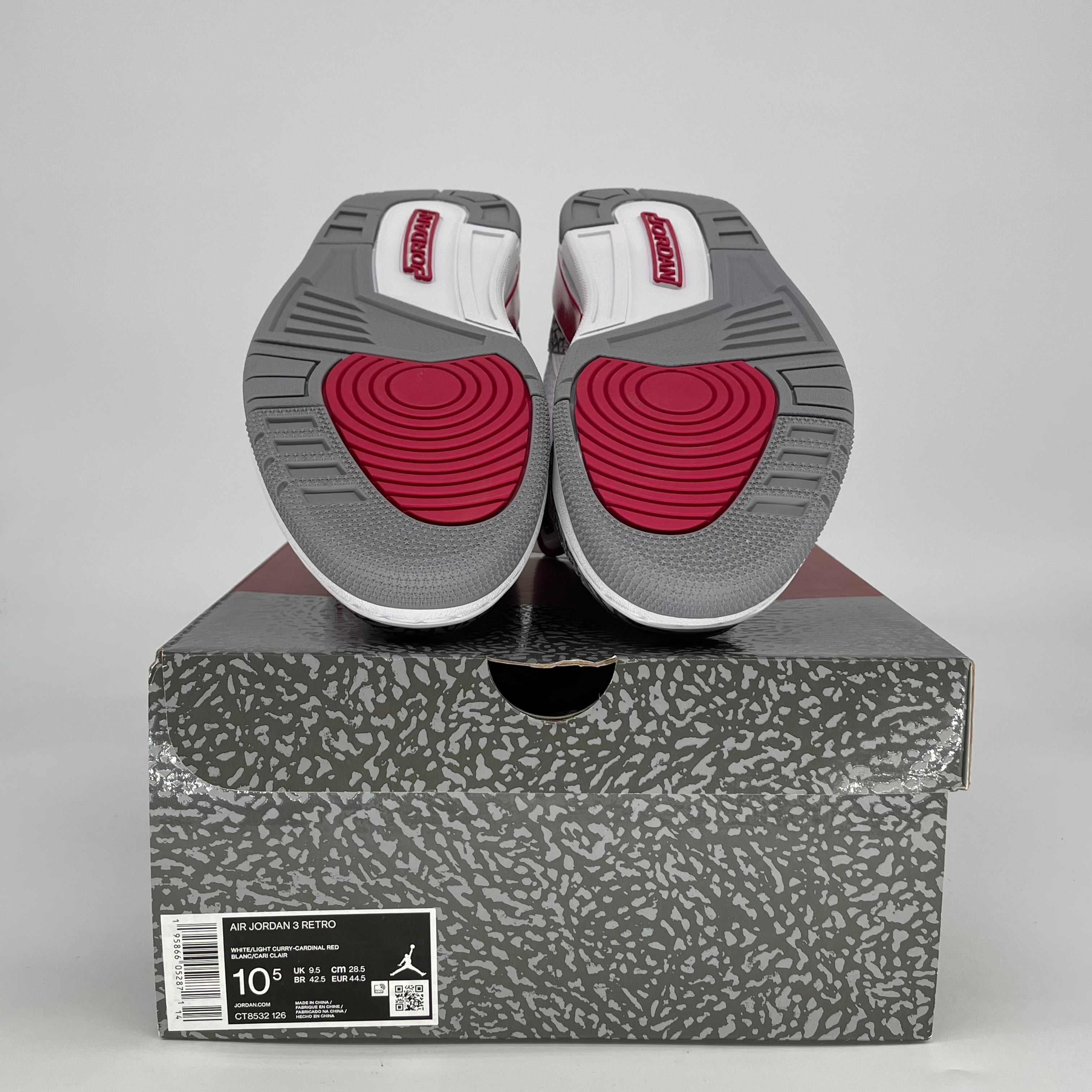 AIR JORDAN 3 CARDINAL RED CT8532-126 SIZE 10.5/12W