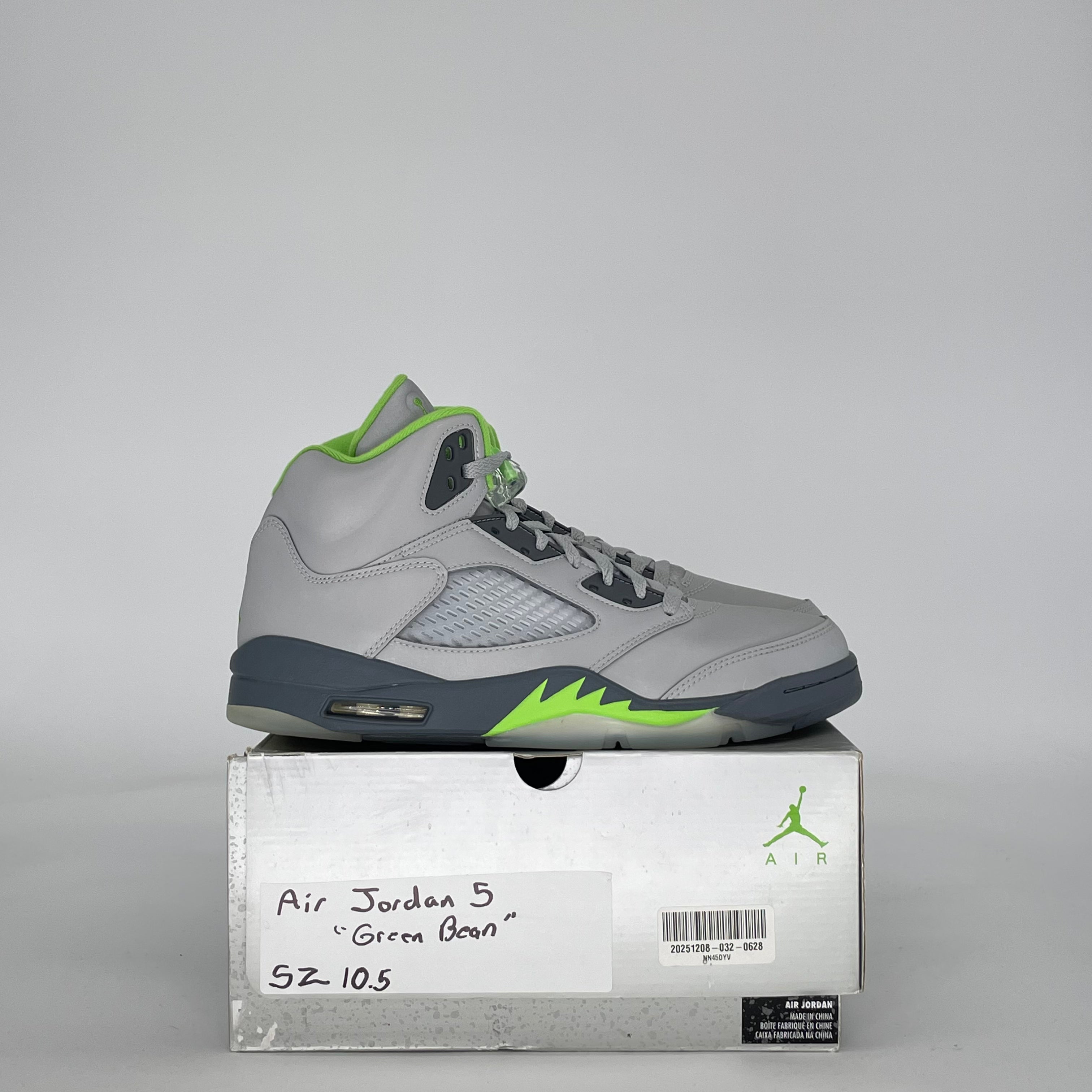 AIR JORDAN 5 GREEN BEAN DM9014-003 SIZE 10.5/12W