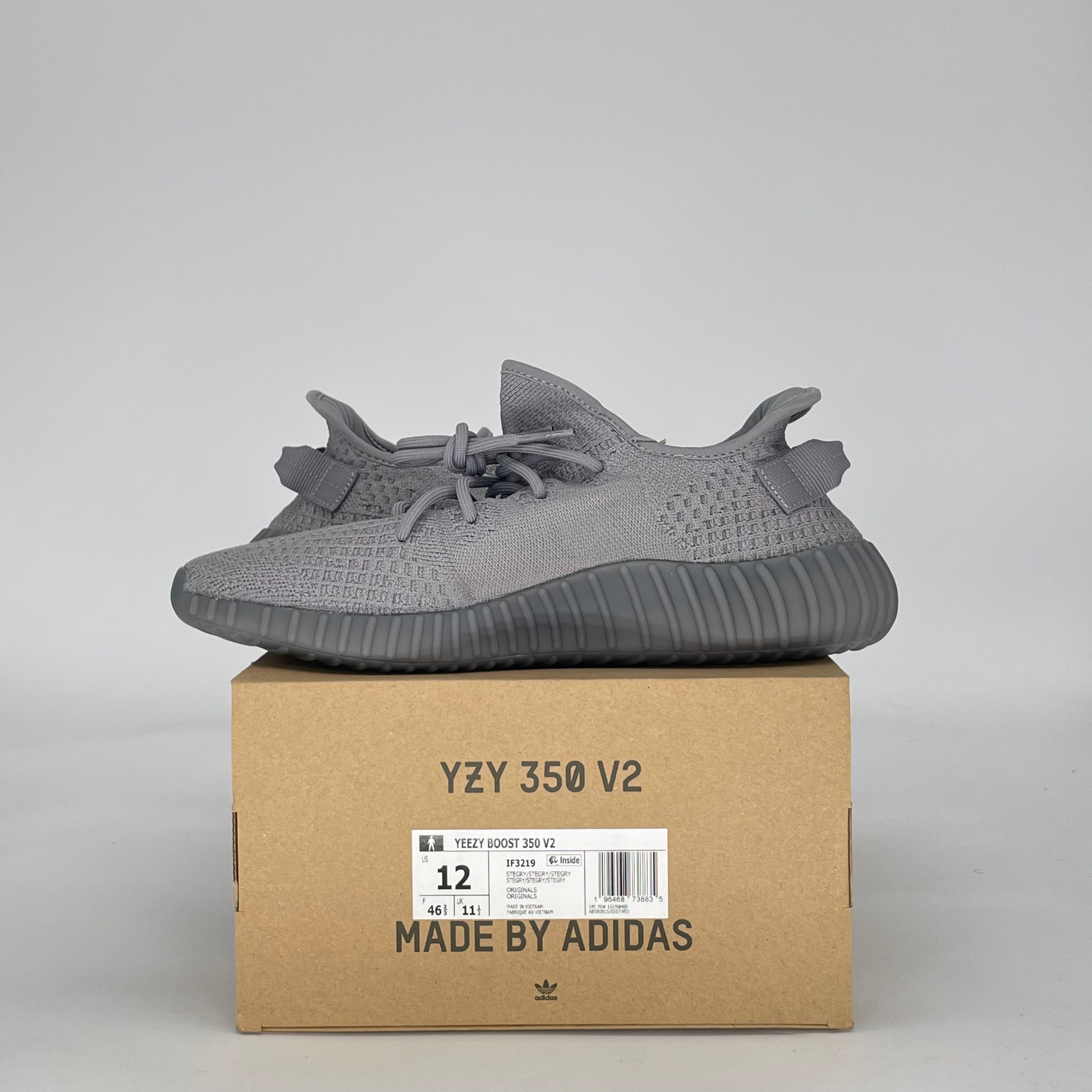 ADIDAS YEEZY BOOST 350 V2 STEEL GREY IF3219 SIZE 12/13.5W