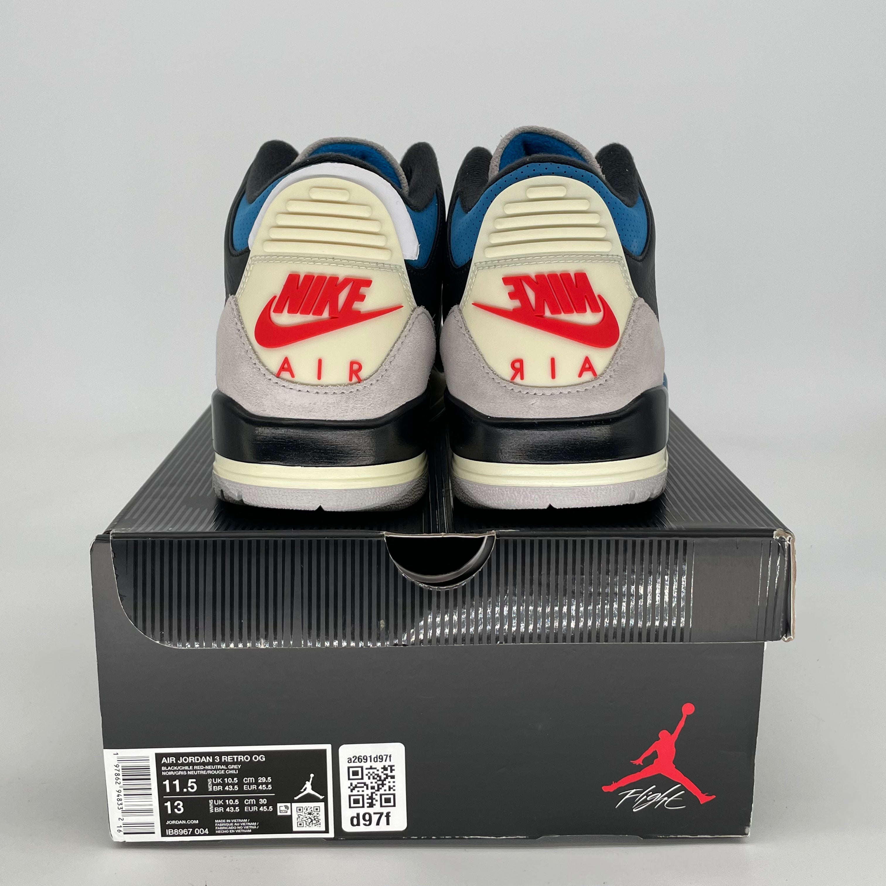 AIR JORDAN 3 RARE AIR IB8967-004 SIZE 11.5/13W