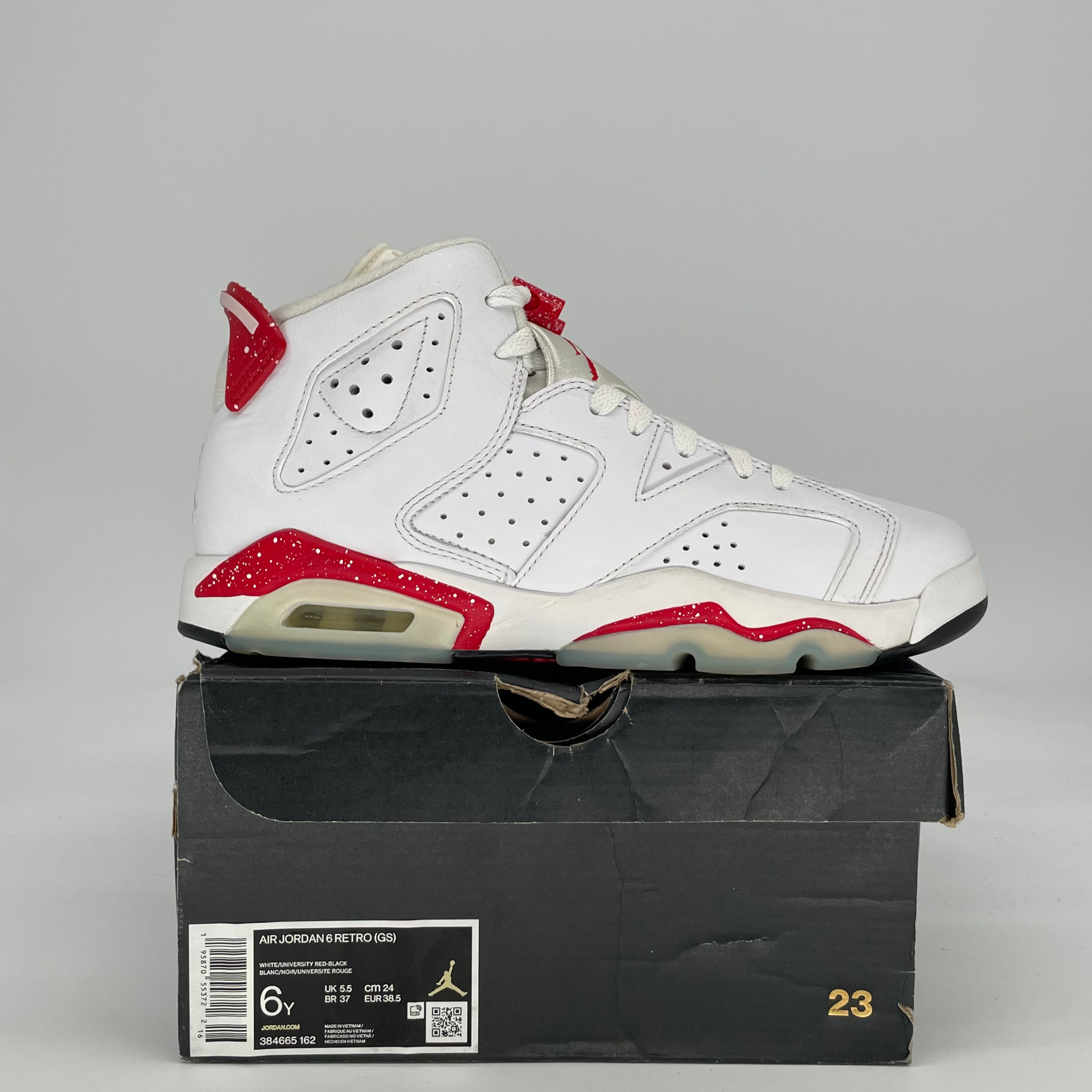 AIR JORDAN 6 RED OREO 384665-132 SIZE 6/7.5W