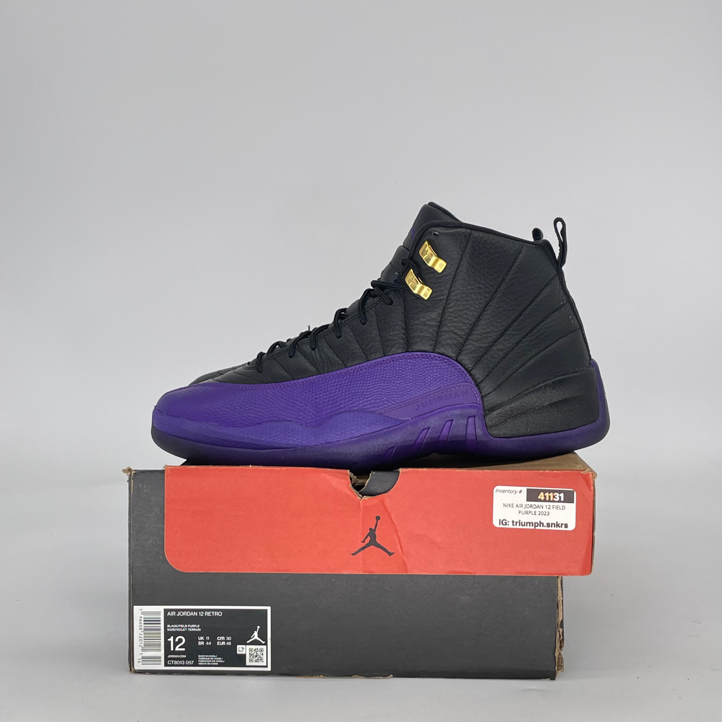 AIR JORDAN 12 FIELD PURPLE CT8013-057 SIZE 12/13.5W