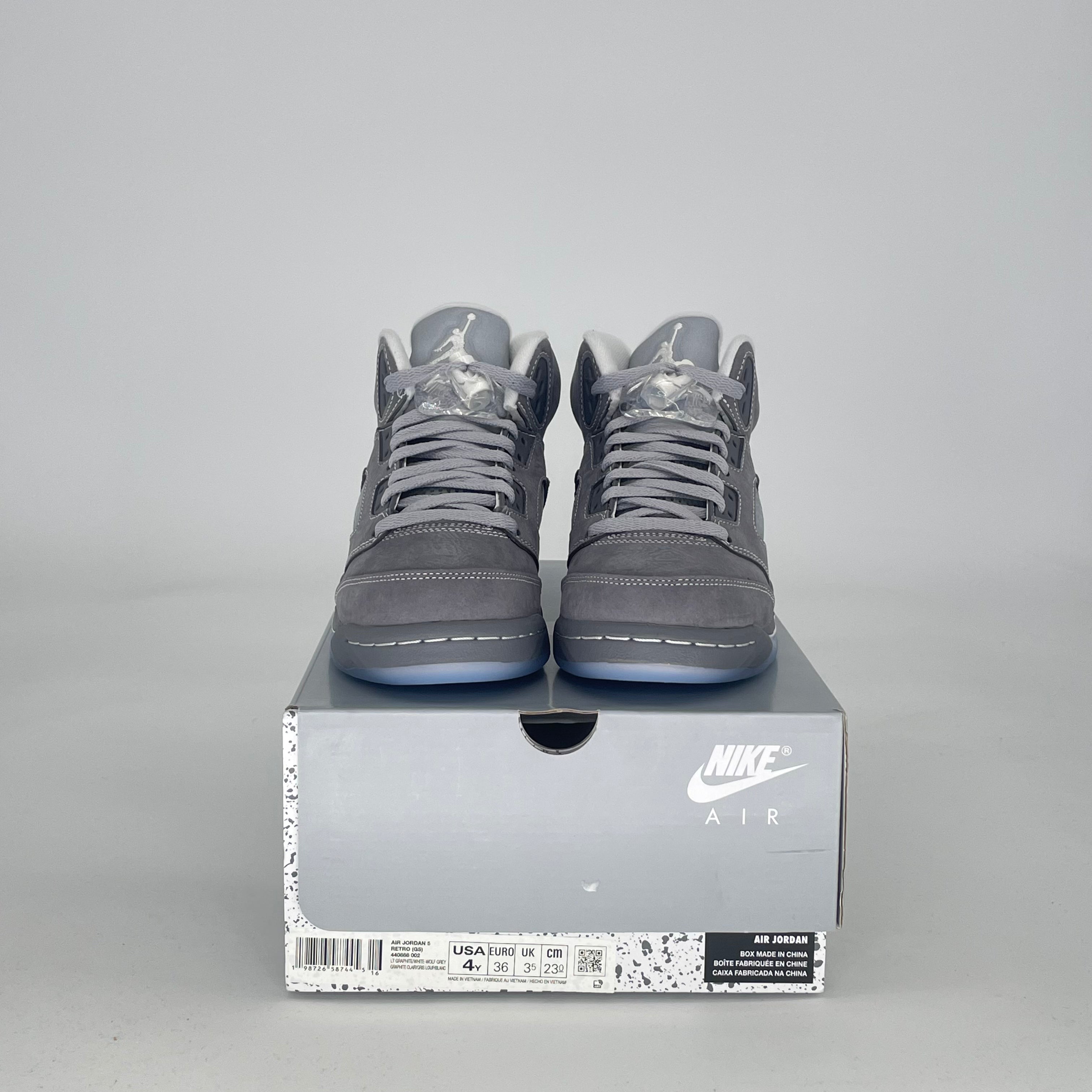 AIR JORDAN 5 WOLF GREY 440888-002 SIZE 4/5.5W GS