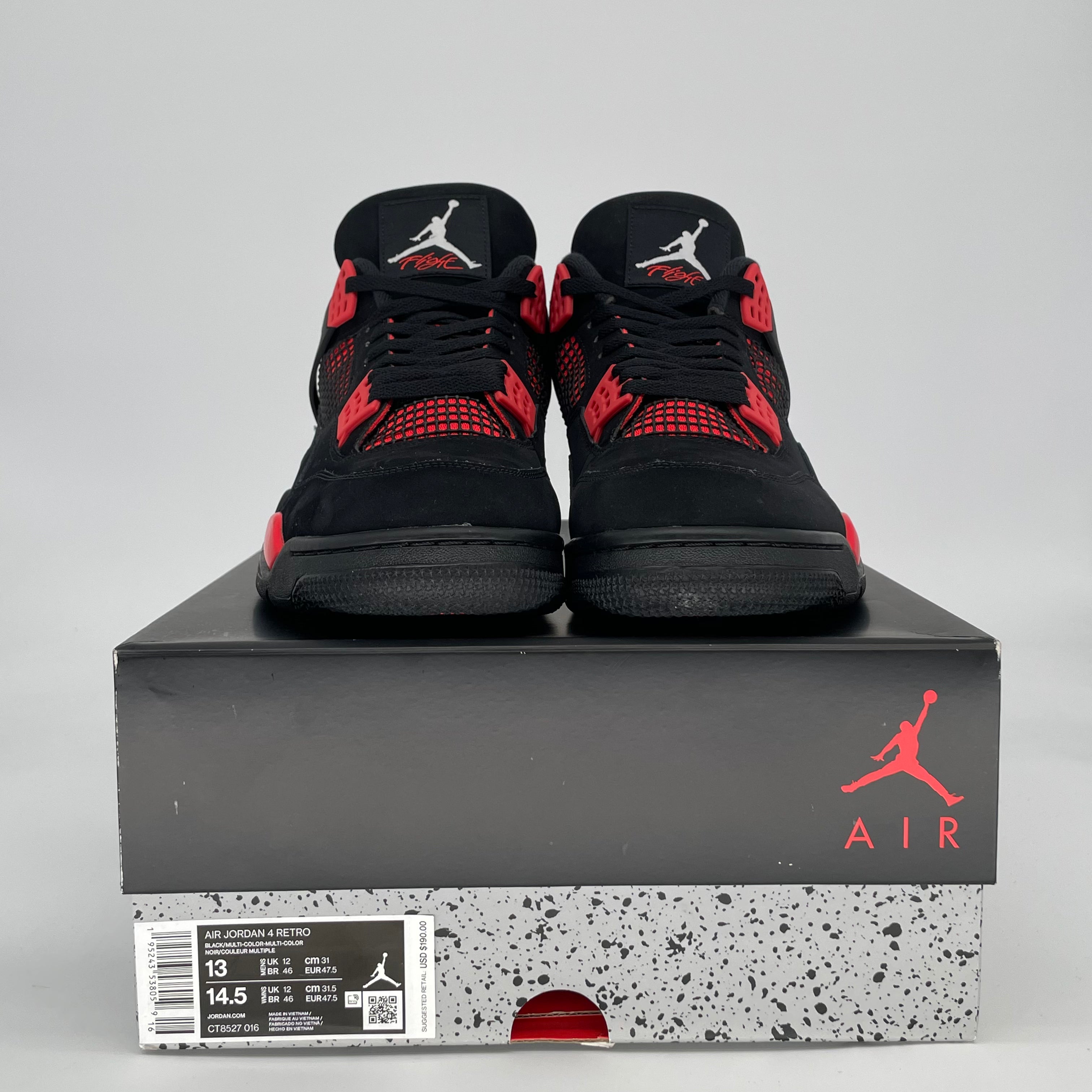 AIR JORDAN 4 RED THUNDER CT8527-016 SIZE 13/14.5W