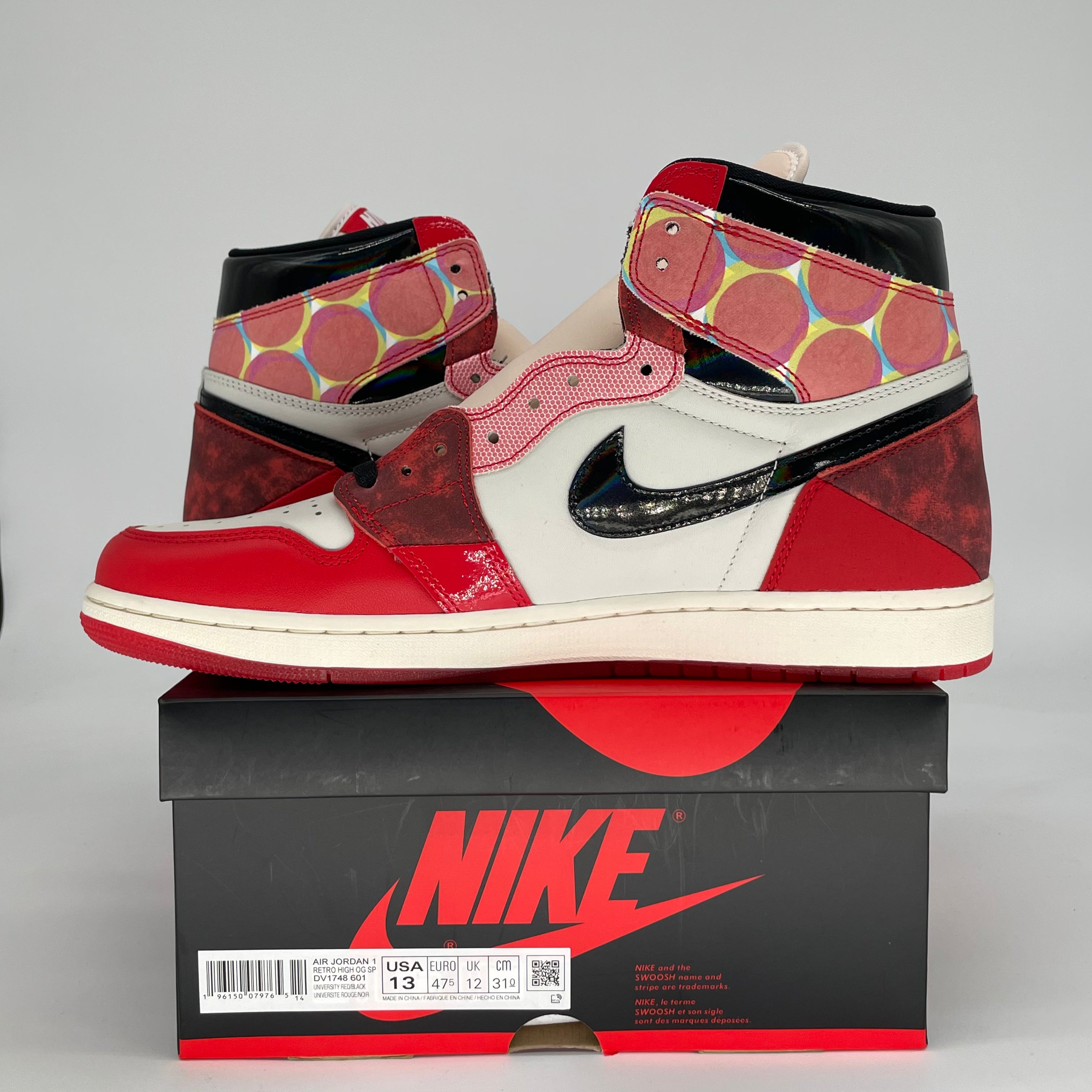 AIR JORDAN 1 SPIDER MAN ACROSS THE SPIDER VERSE DV1748-601 SIZE 13/14.5W
