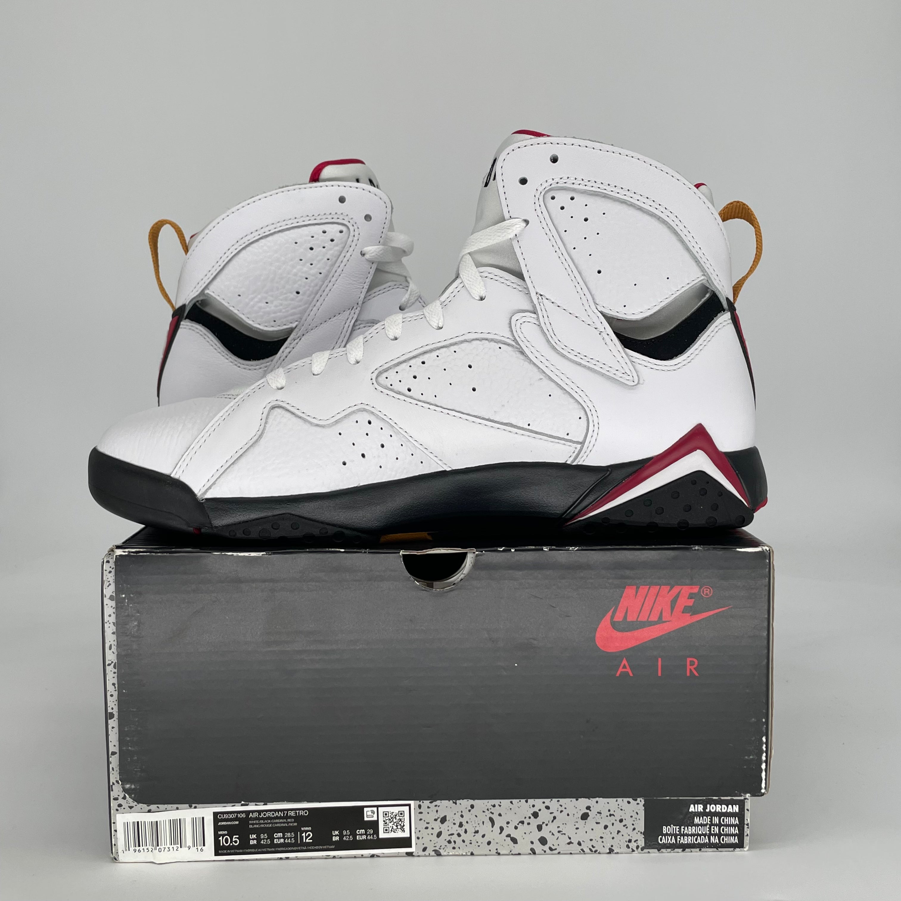 AIR JORDAN 7 CARDINAL CU9307-106 SIZE 10.5/12W