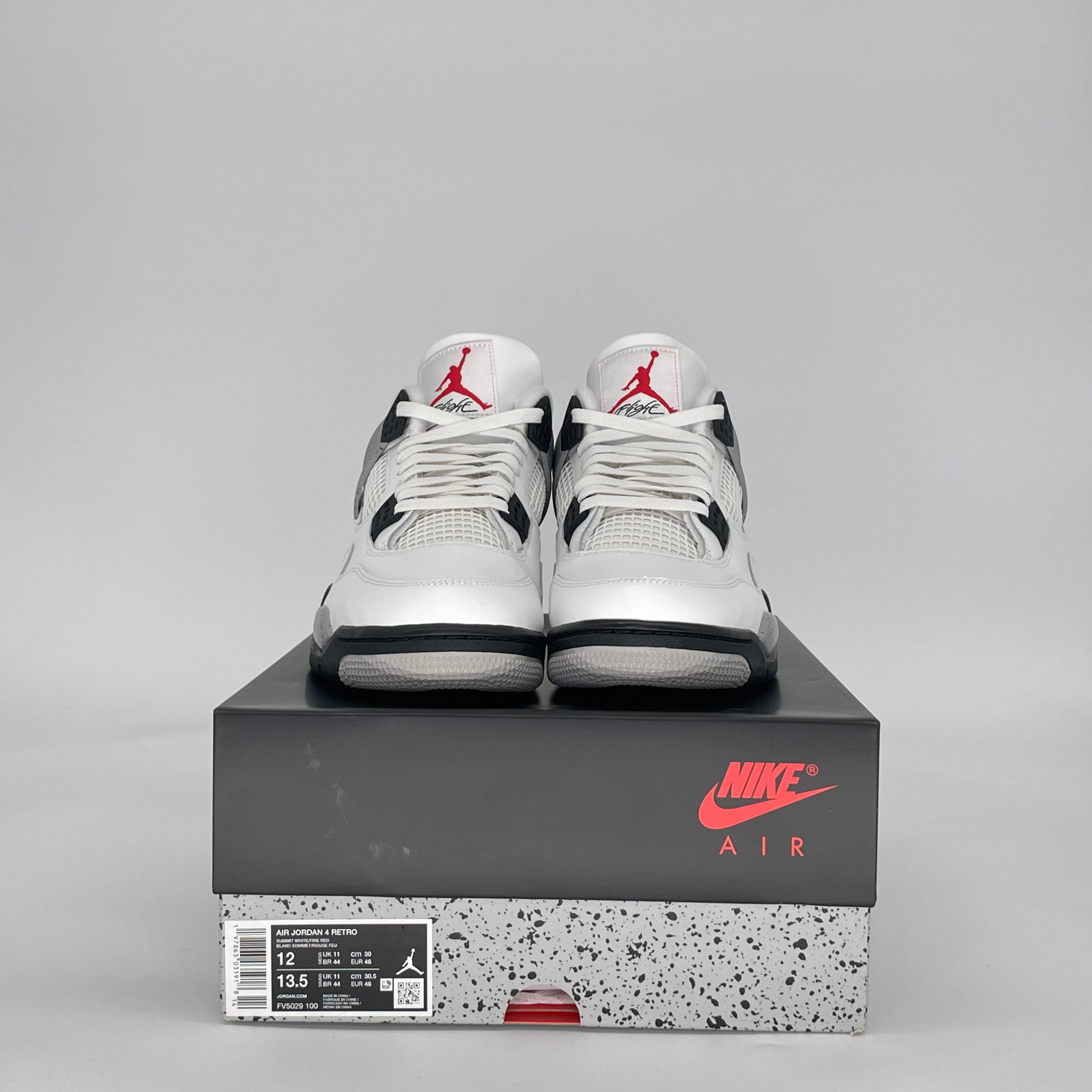 AIR JORDAN 4 WHITE CEMENT FV5029-100 SIZE 12/13.5W