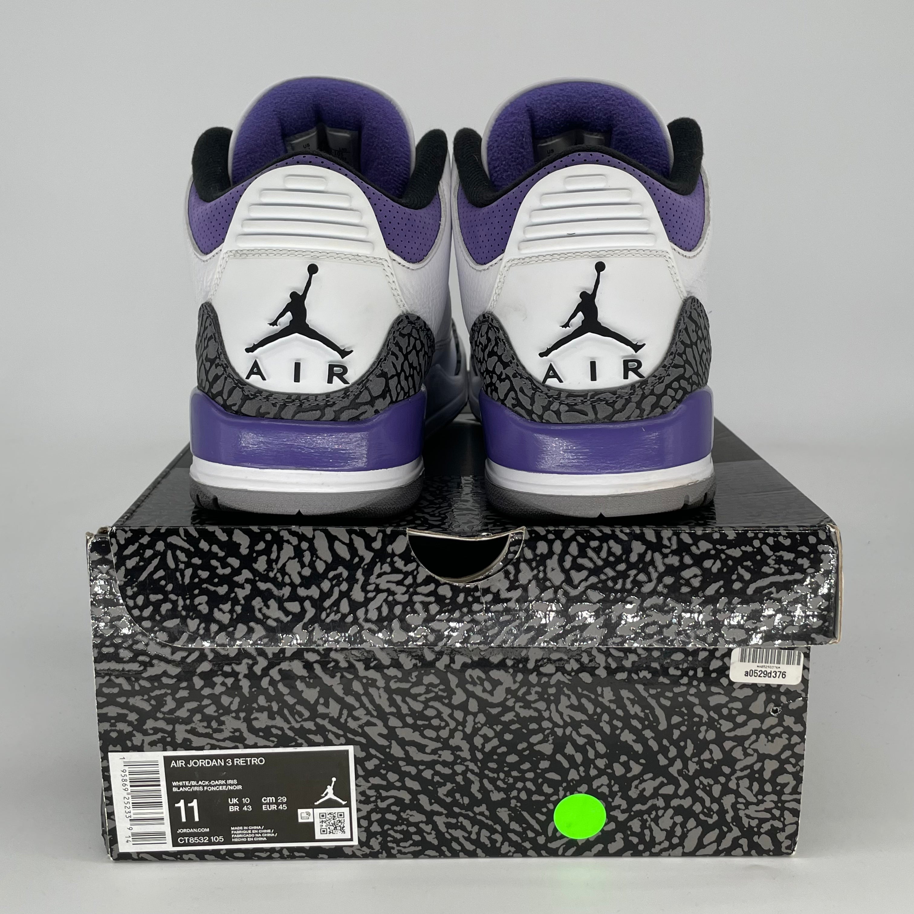 AIR JORDAN 3 DARK IRIS CT8532-105 SIZE 11/12.5W