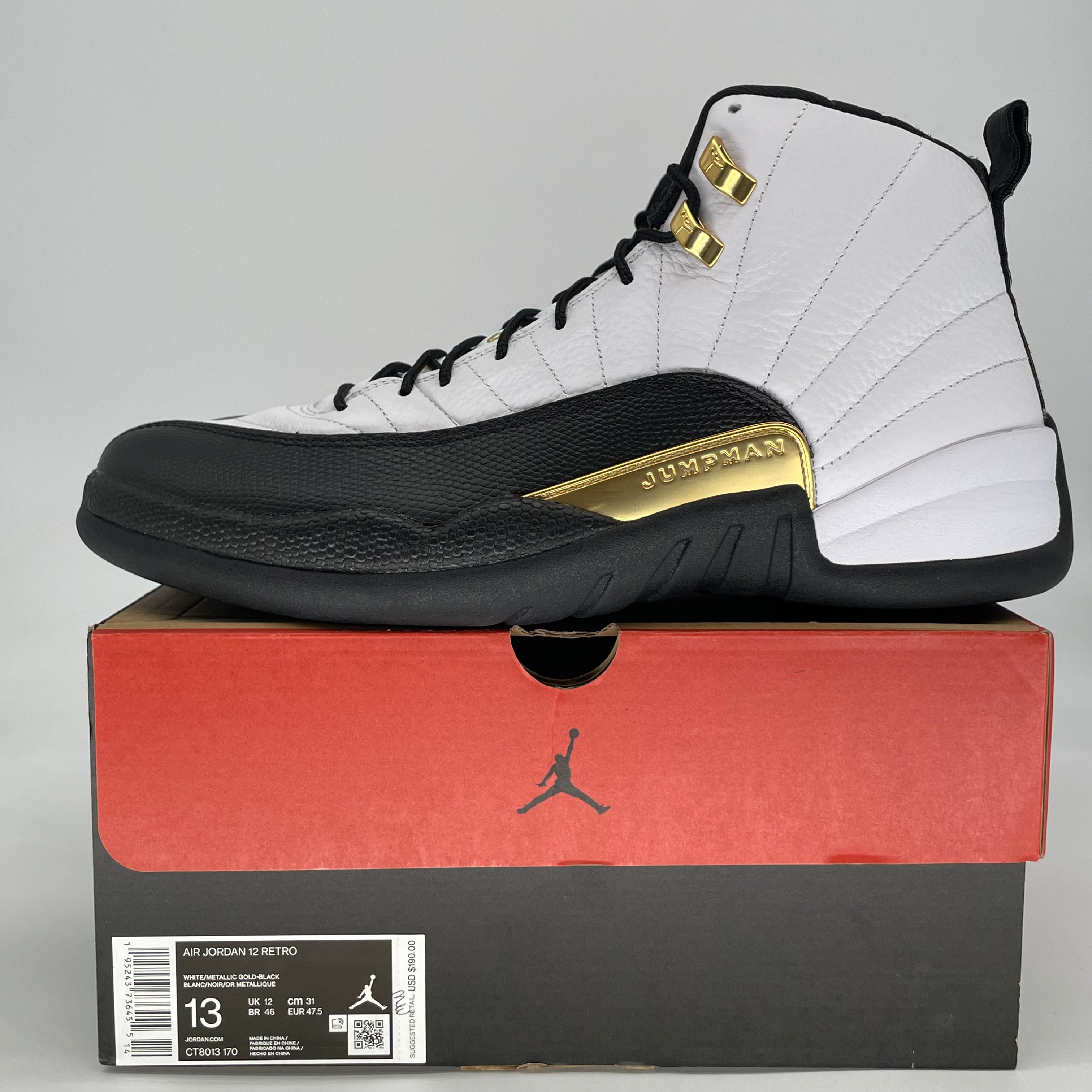 AIR JORDAN 12 ROYALTY TAXI CT8013-170 SIZE 13/14.5W