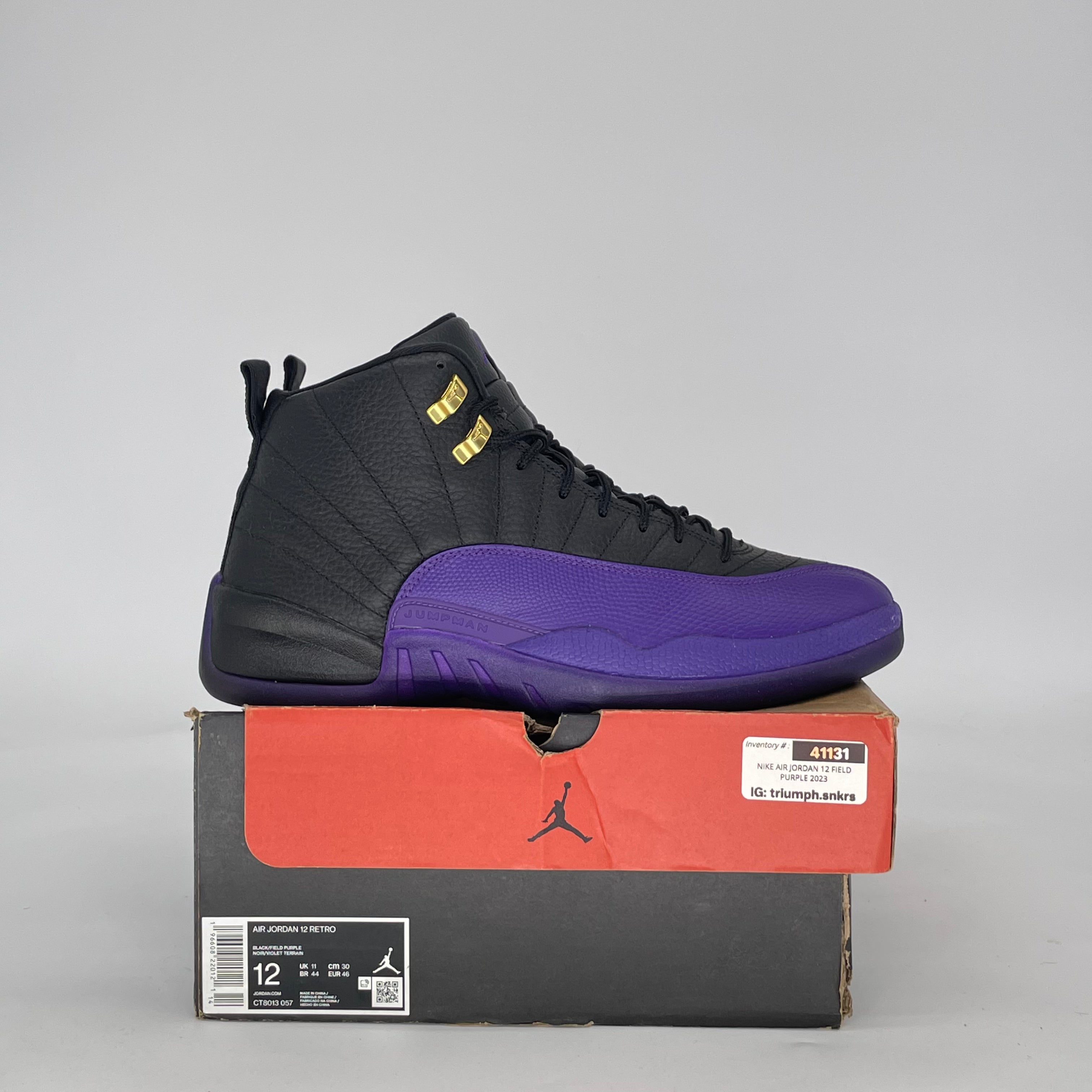 AIR JORDAN 12 FIELD PURPLE CT8013-057 SIZE 12/13.5W