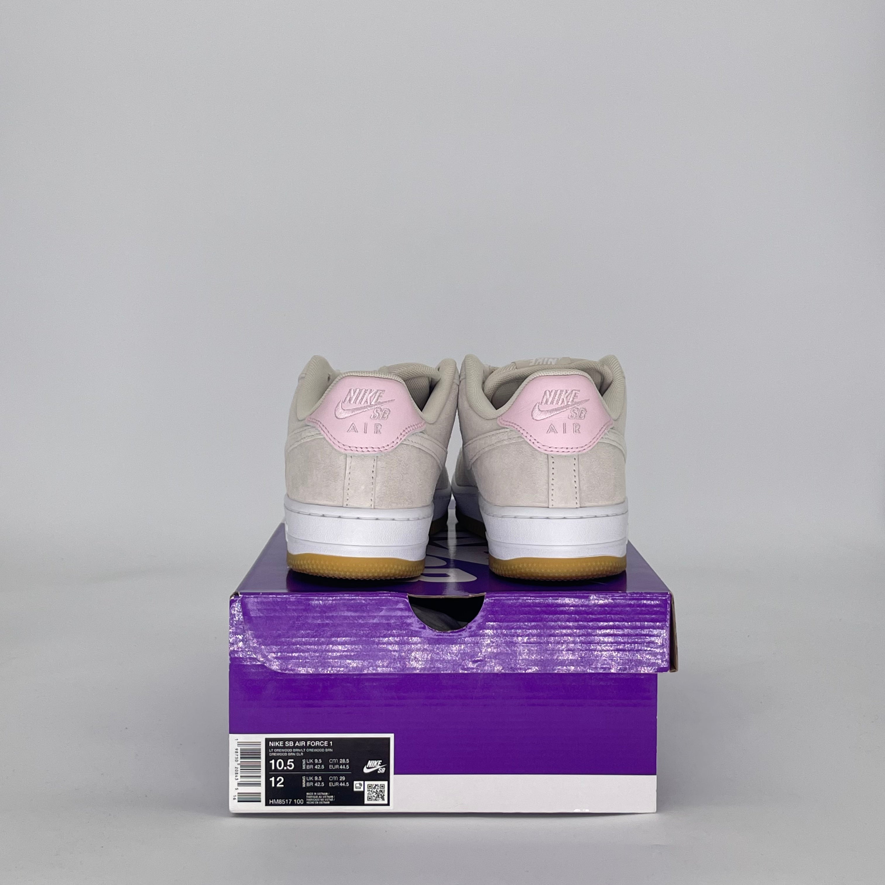 NIKE AIR FORCE 1 LOW SB LIGHT OREWOOD BROWN PINK HM8517-100 SIZE 10.5/12W