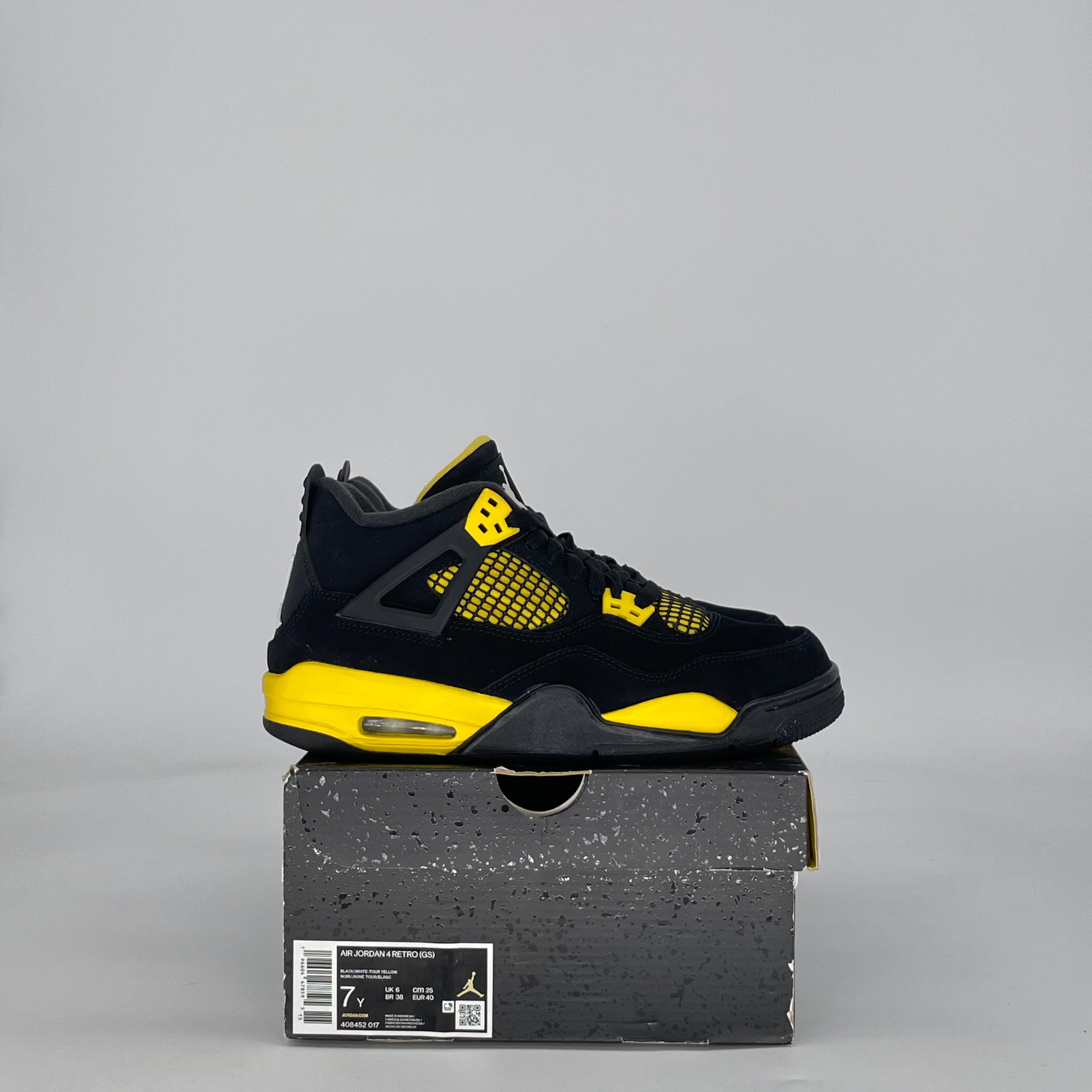 AIR JORDAN 4 THUNDER (2023) 408452-017 SIZE 7/8.5W GS