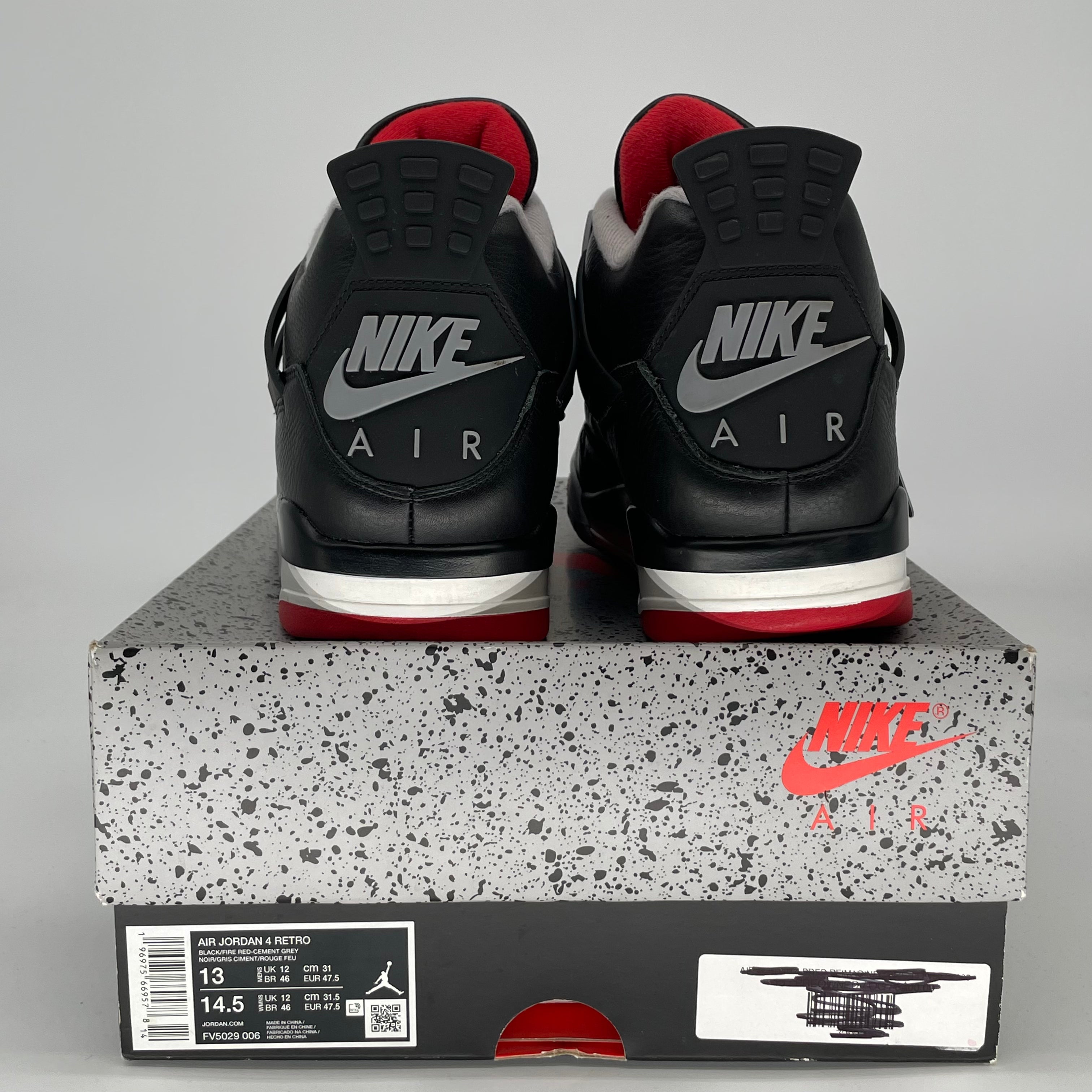 AIR JORDAN 4 BRED REIMAGINED FV5029-006 SIZE 13/14.5W