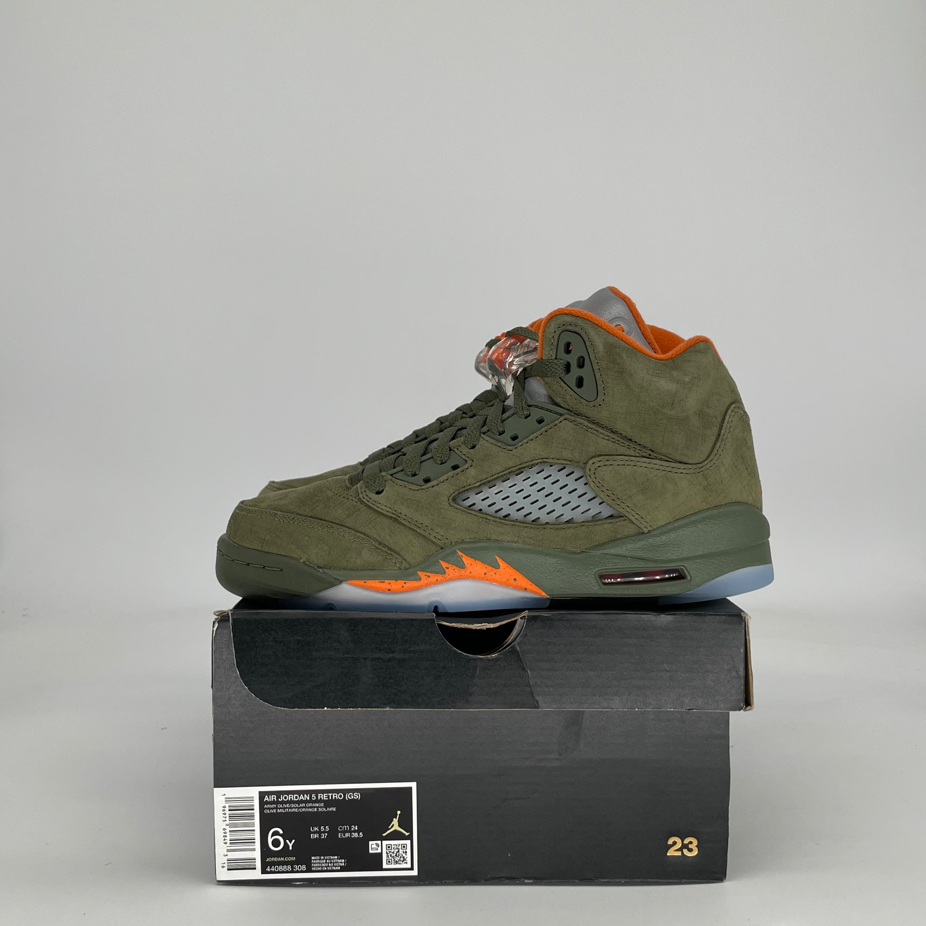 AIR JORDAN 5 OLIVE 440888-308 SIZE 6/7.5W