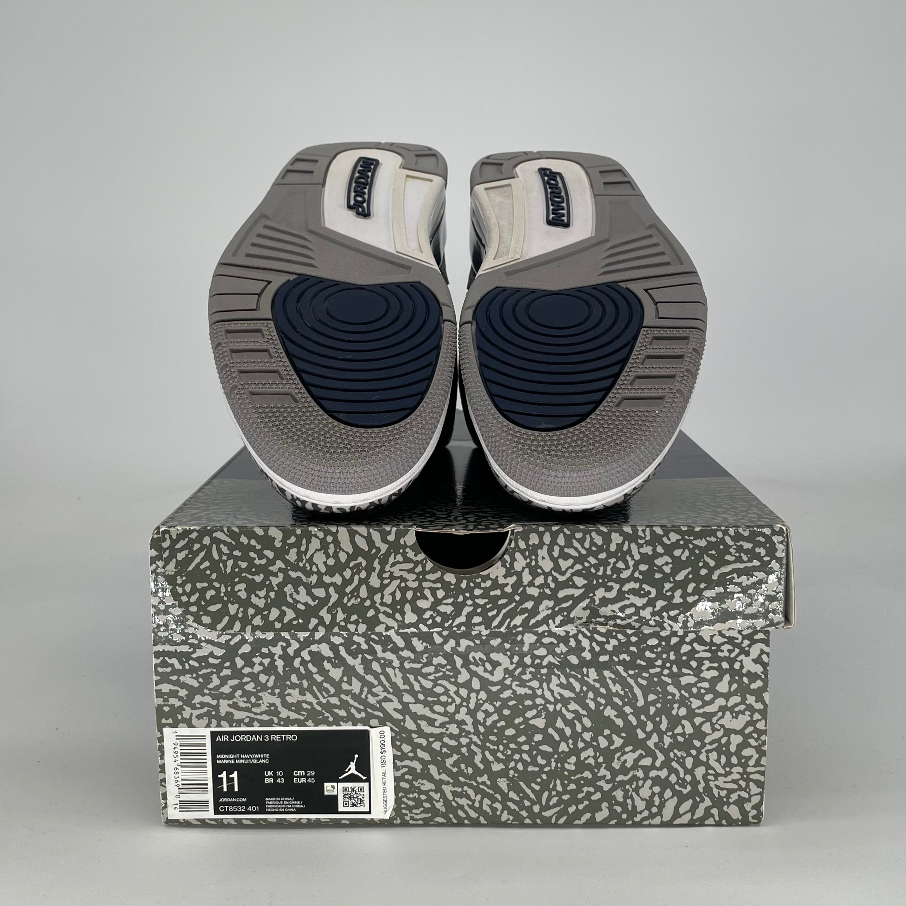 AIR JORDAN 3 GEORGETOWN CT8532-401 SIZE 11/12.5W