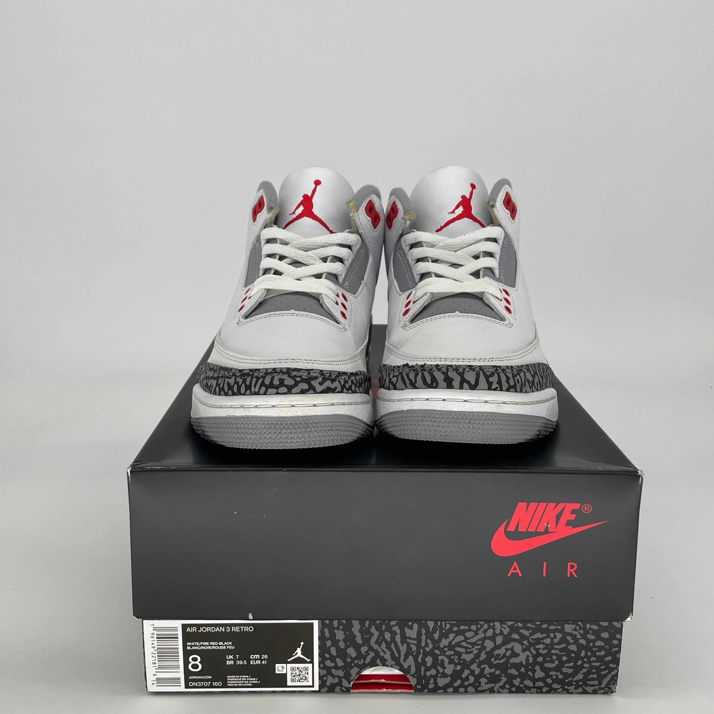 AIR JORDAN 3 FIRE RED DN3707-160 SIZE 8/9.5W