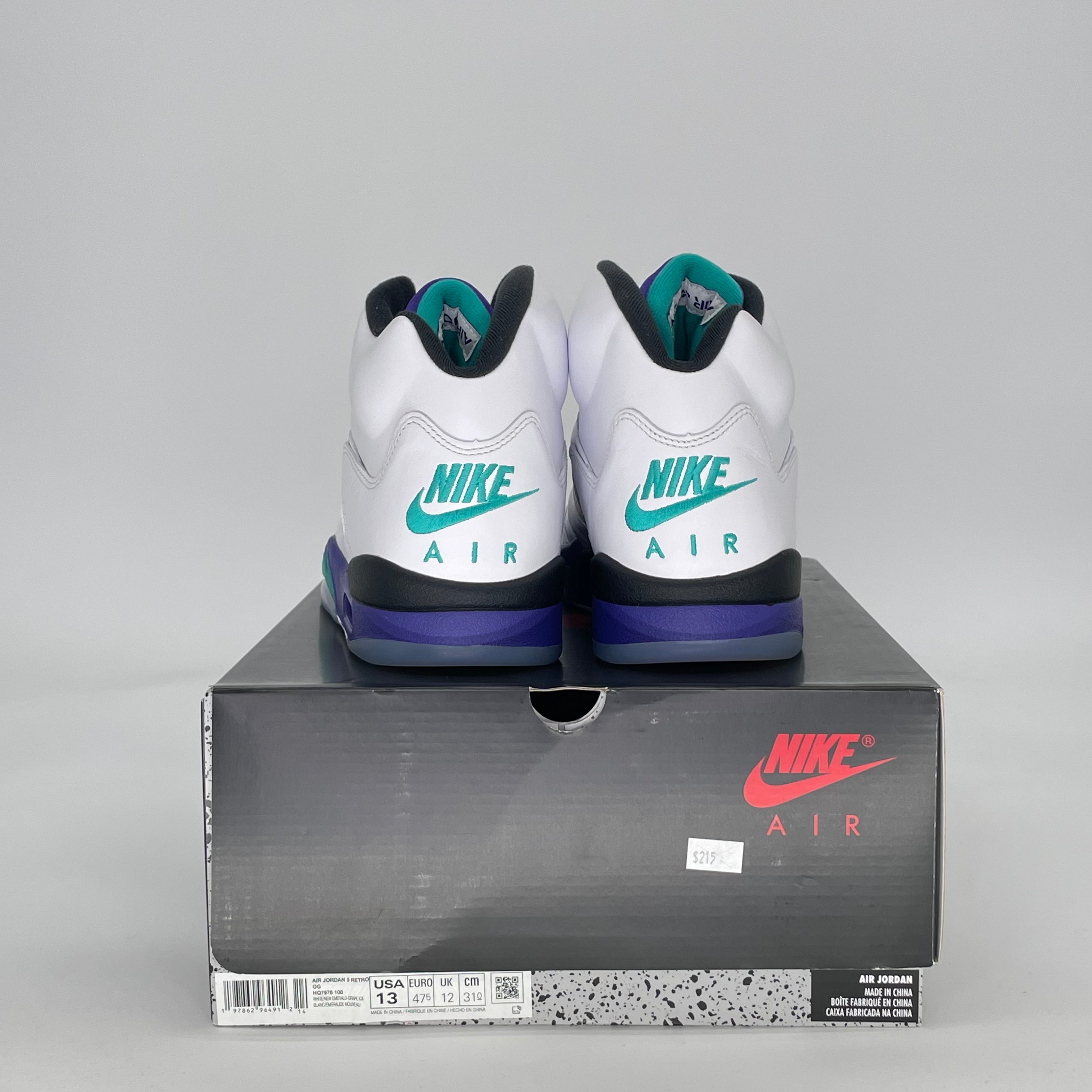 AIR JORDAN 5 GRAPE HQ7978-100 SIZE 13/14.5W
