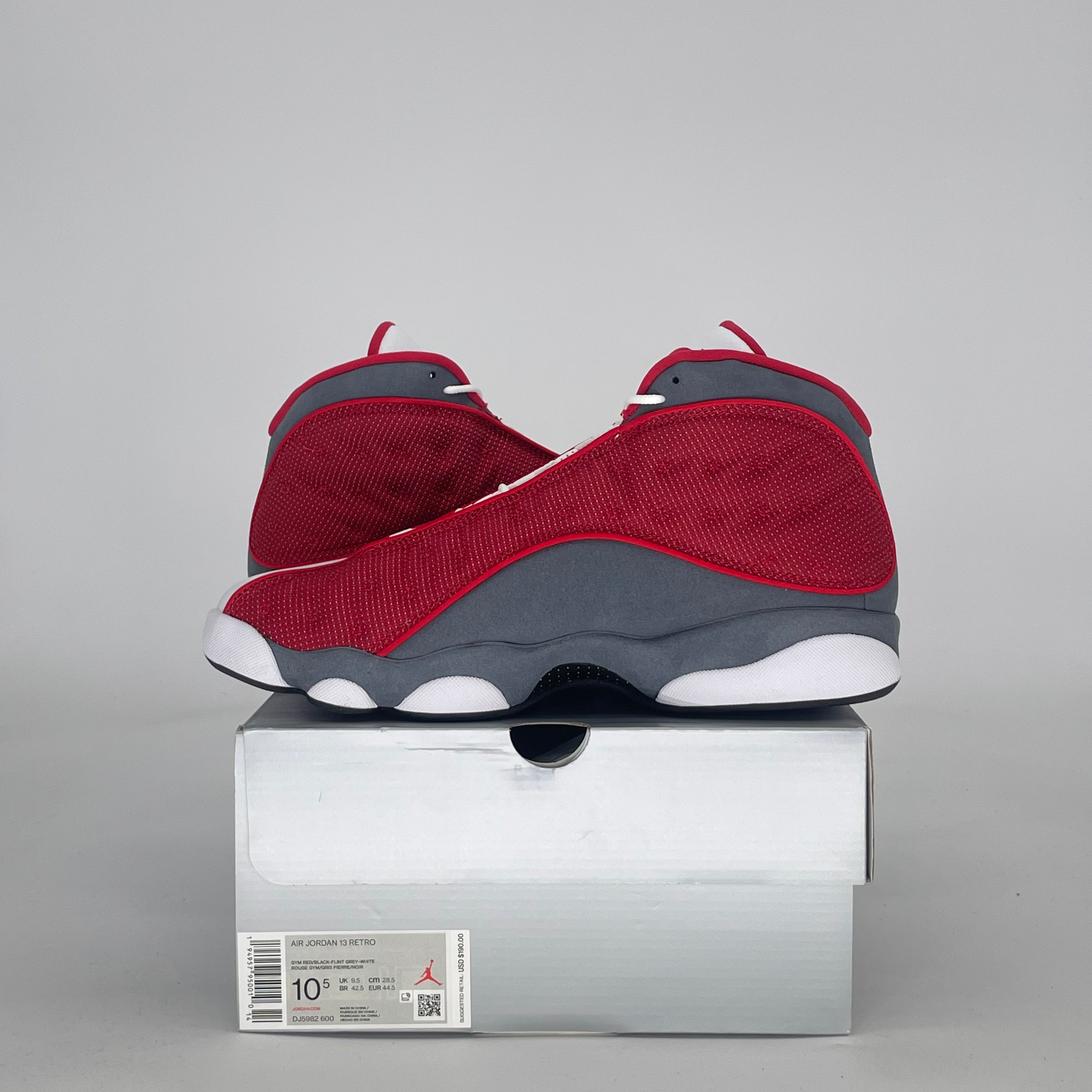 AIR JORDAN 13 GYM RED FLINT GREY DJ5982-600 SIZE 10.5/12W