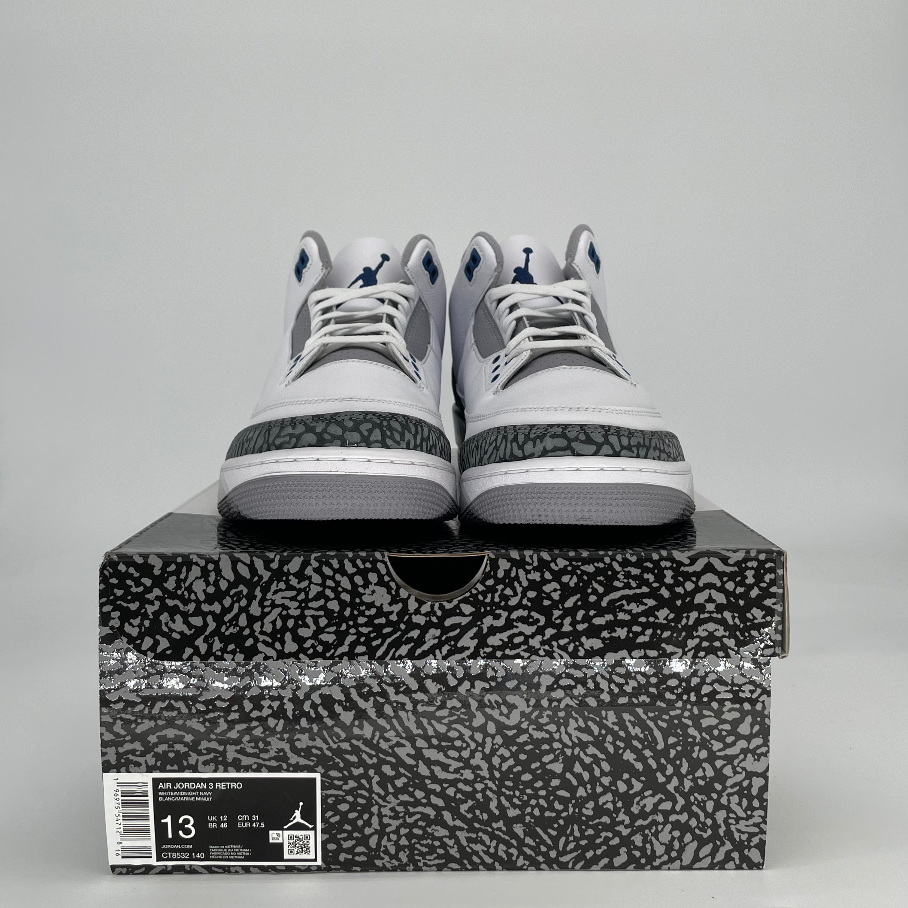 AIR JORDAN 3 MIDNIGHT NAVY CT8532-140 SIZE 13/14.5W