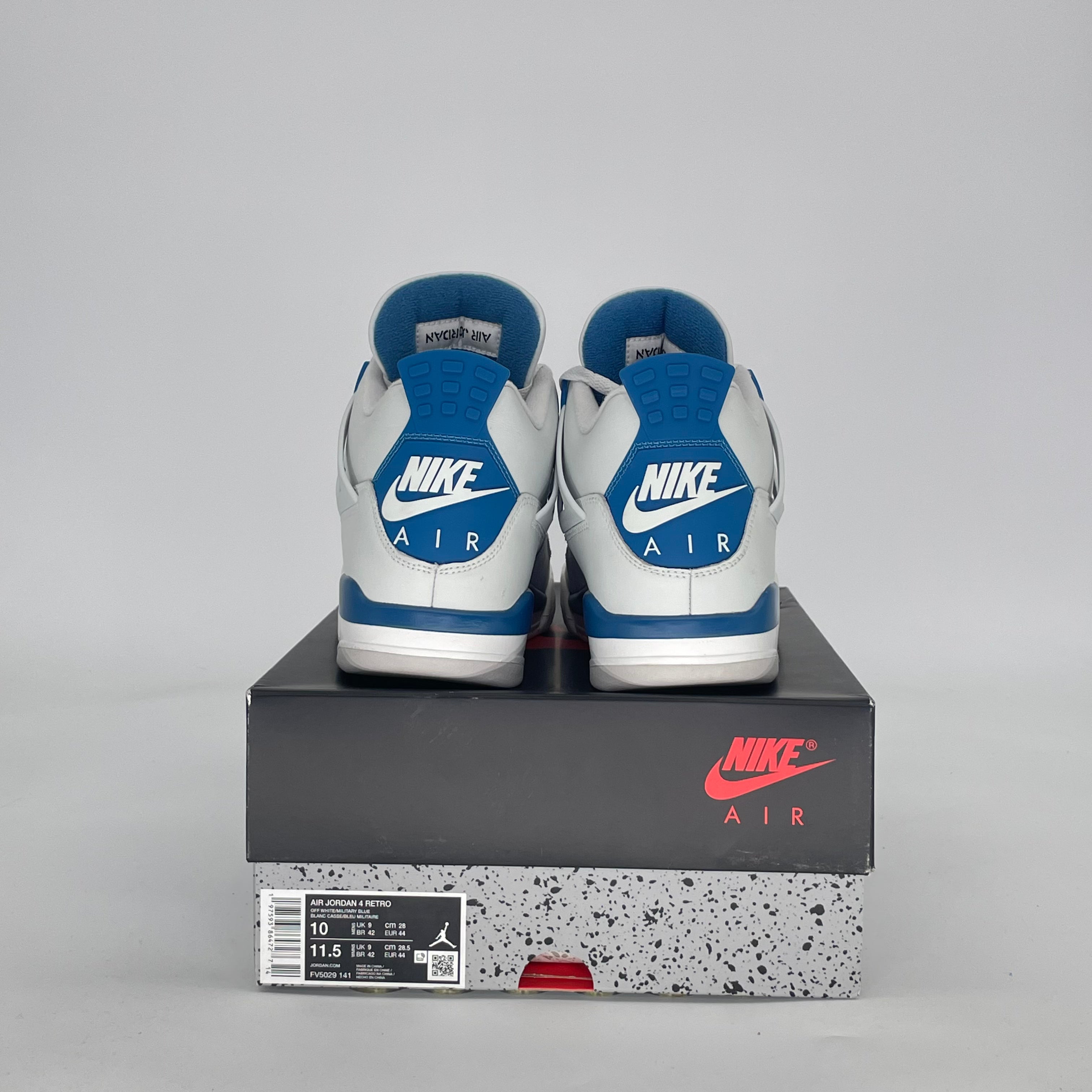 AIR JORDAN 4 MILITARY BLUE FV5029-141 SIZE 10.5/12W