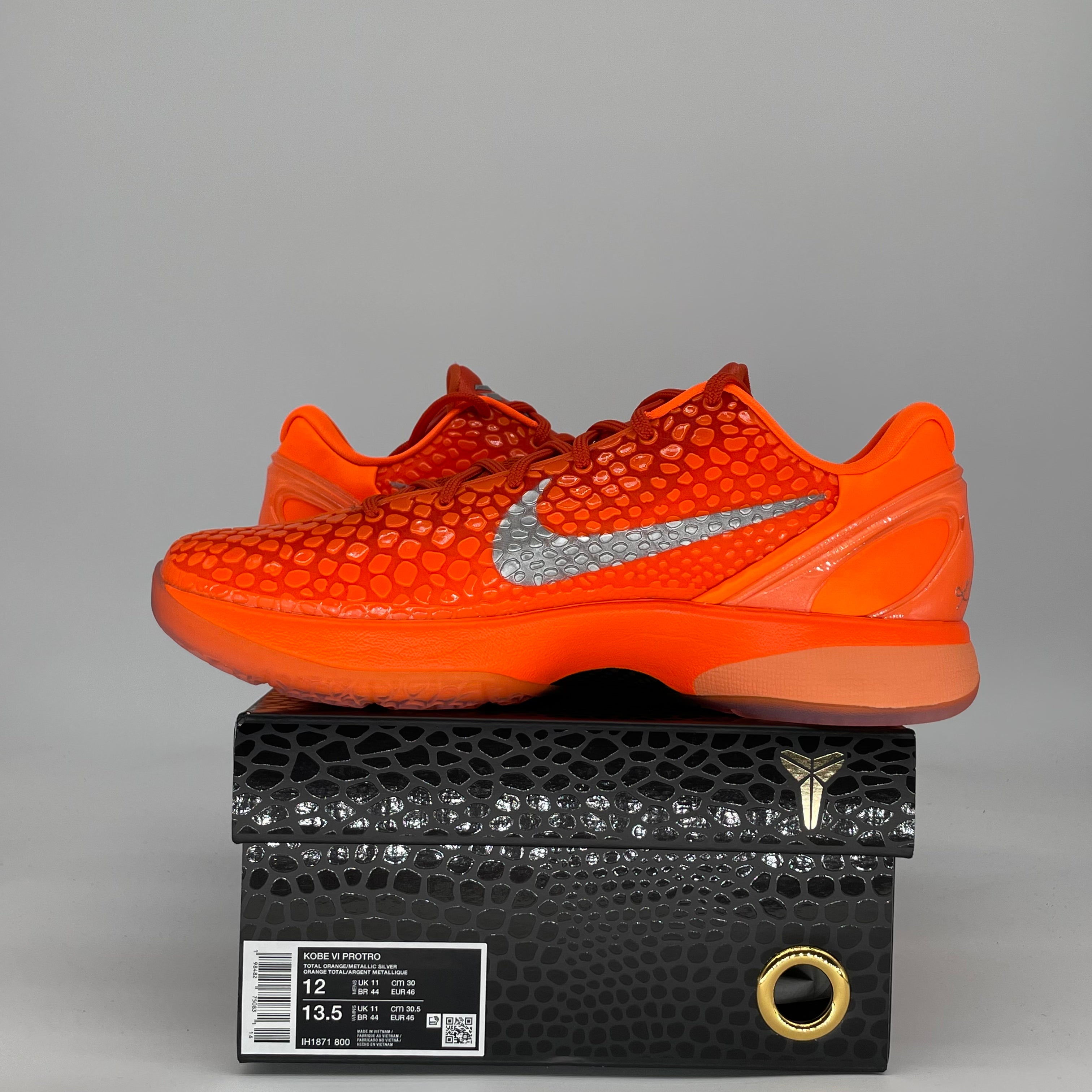 NIKE KOBE 6 PROTRO TOTAL ORANGE IH1871-800 SIZE 12/13.5W