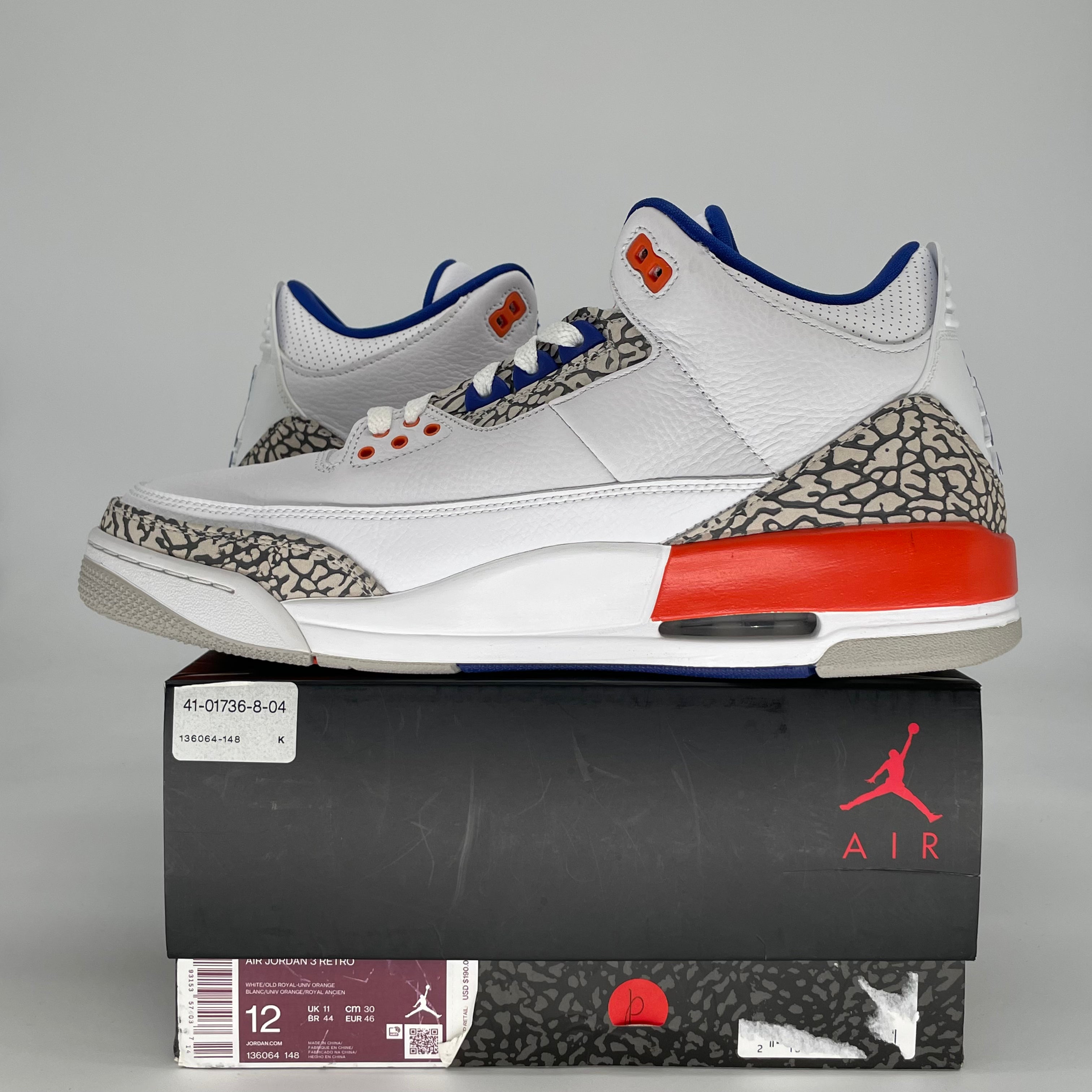 AIR JORDAN 3 KNICKS 136064-148 SIZE 12/13.5W