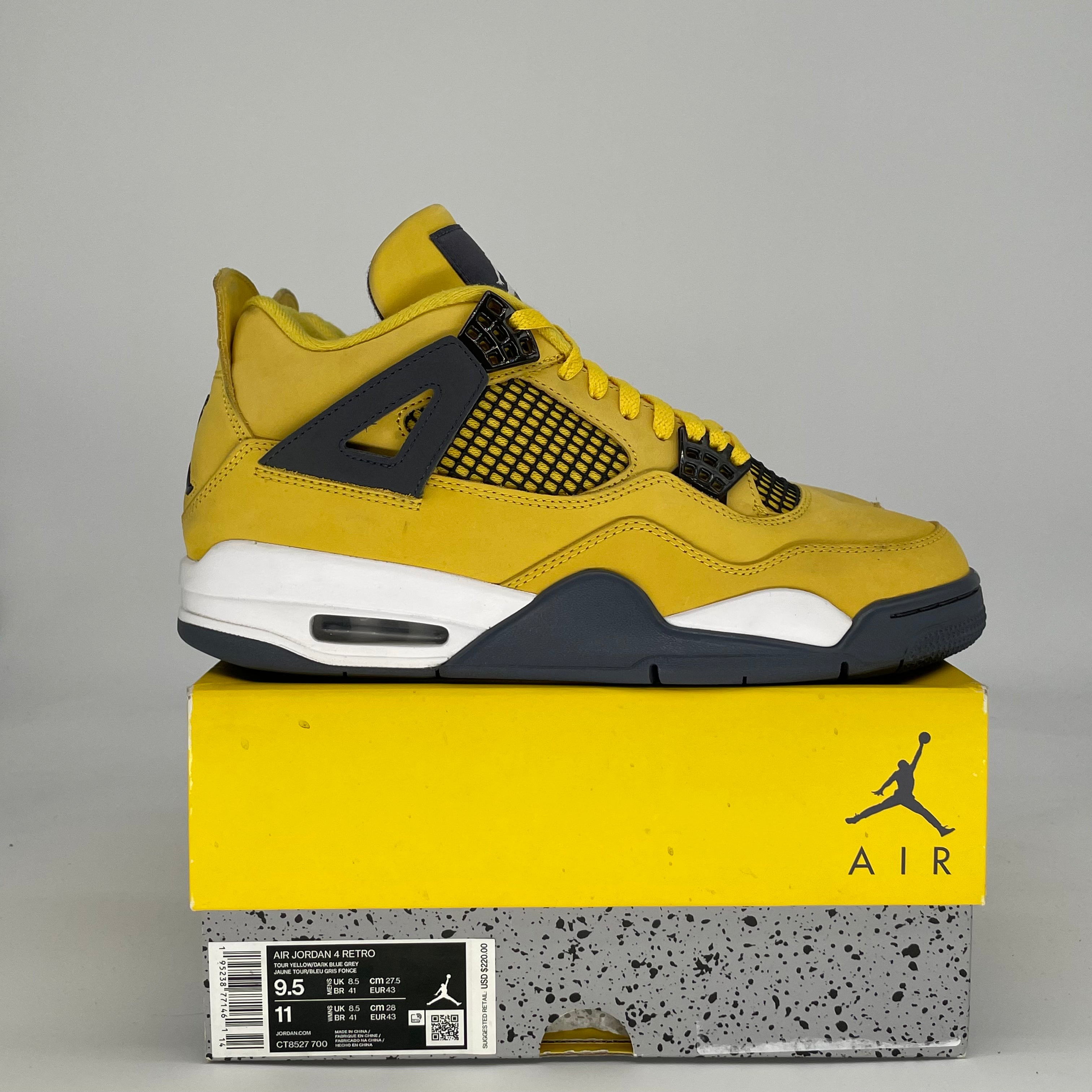 AIR JORDAN 4 LIGHTNING CT8527-700 SIZE 9.5/11W