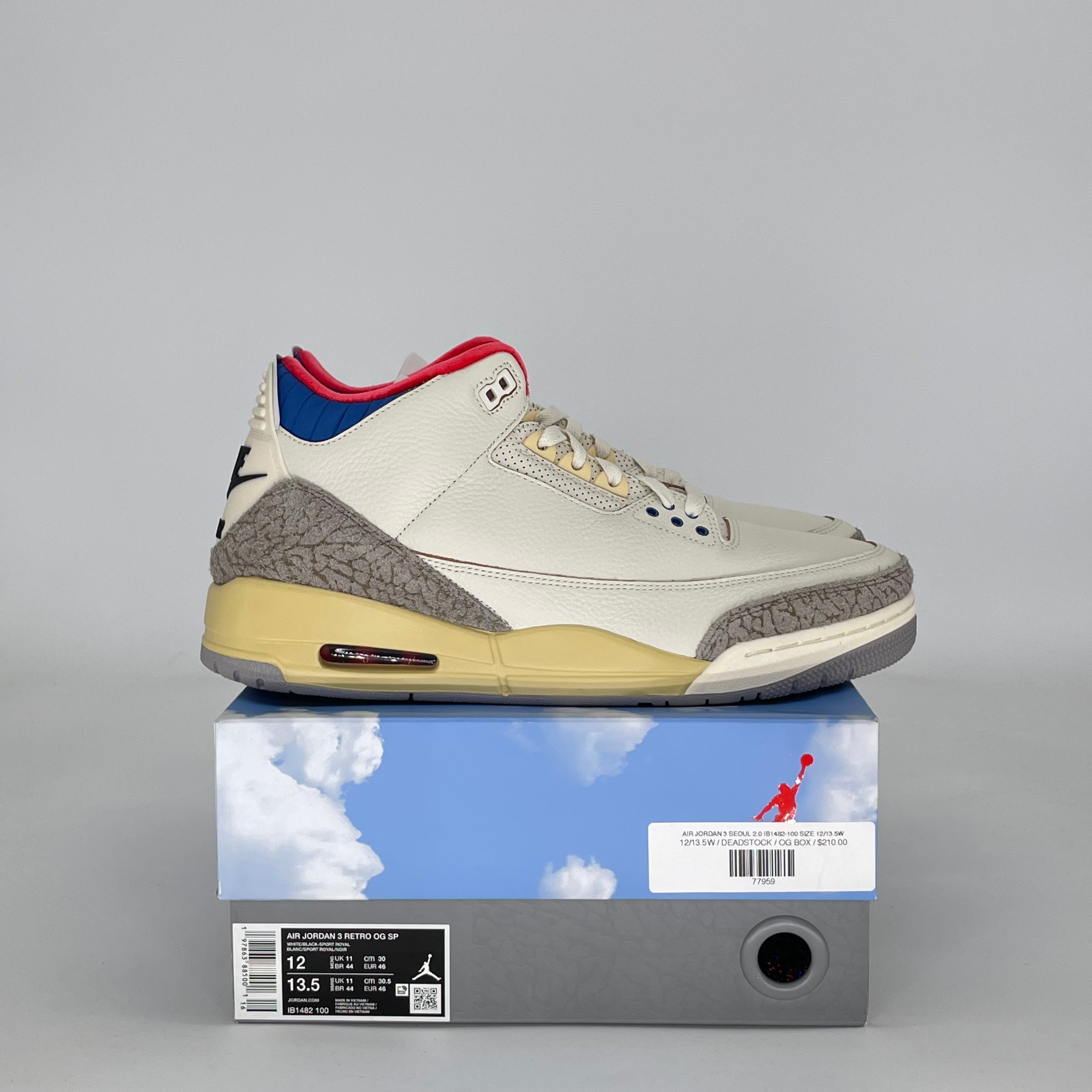 AIR JORDAN 3 SEOUL 2.0 IB1482-100 SIZE 12/13.5W