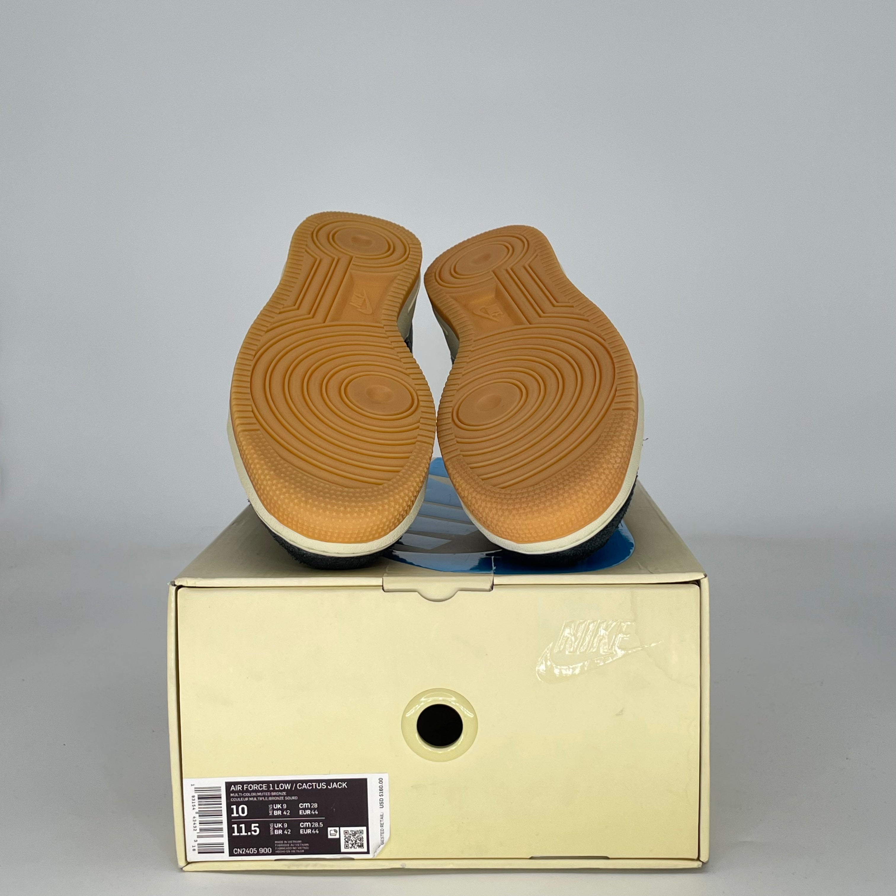 TRAVIS SCOTT X NIKE AIR FORCE 1 LOW CACTUS JACK CN2405-900 SIZE 10/11.5W