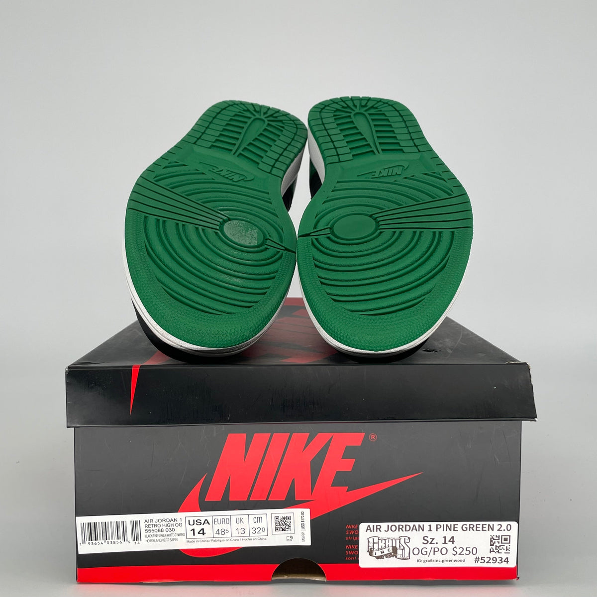 Jordan 1 Retro High Pine Green Black