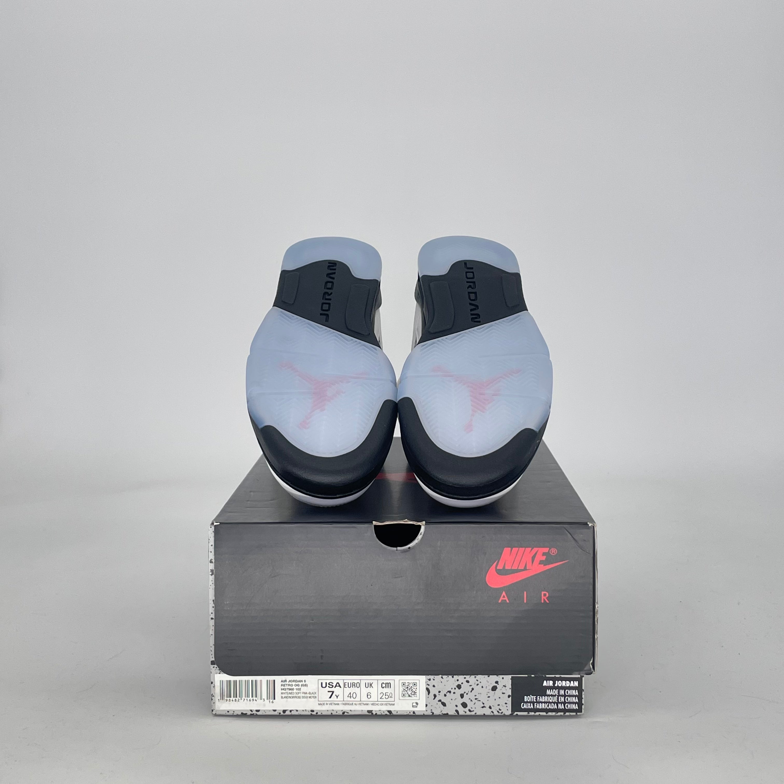 AIR JORDAN 5 MEDIUM SOFT PINK HQ7978-102 SIZE 7/8.5W GS