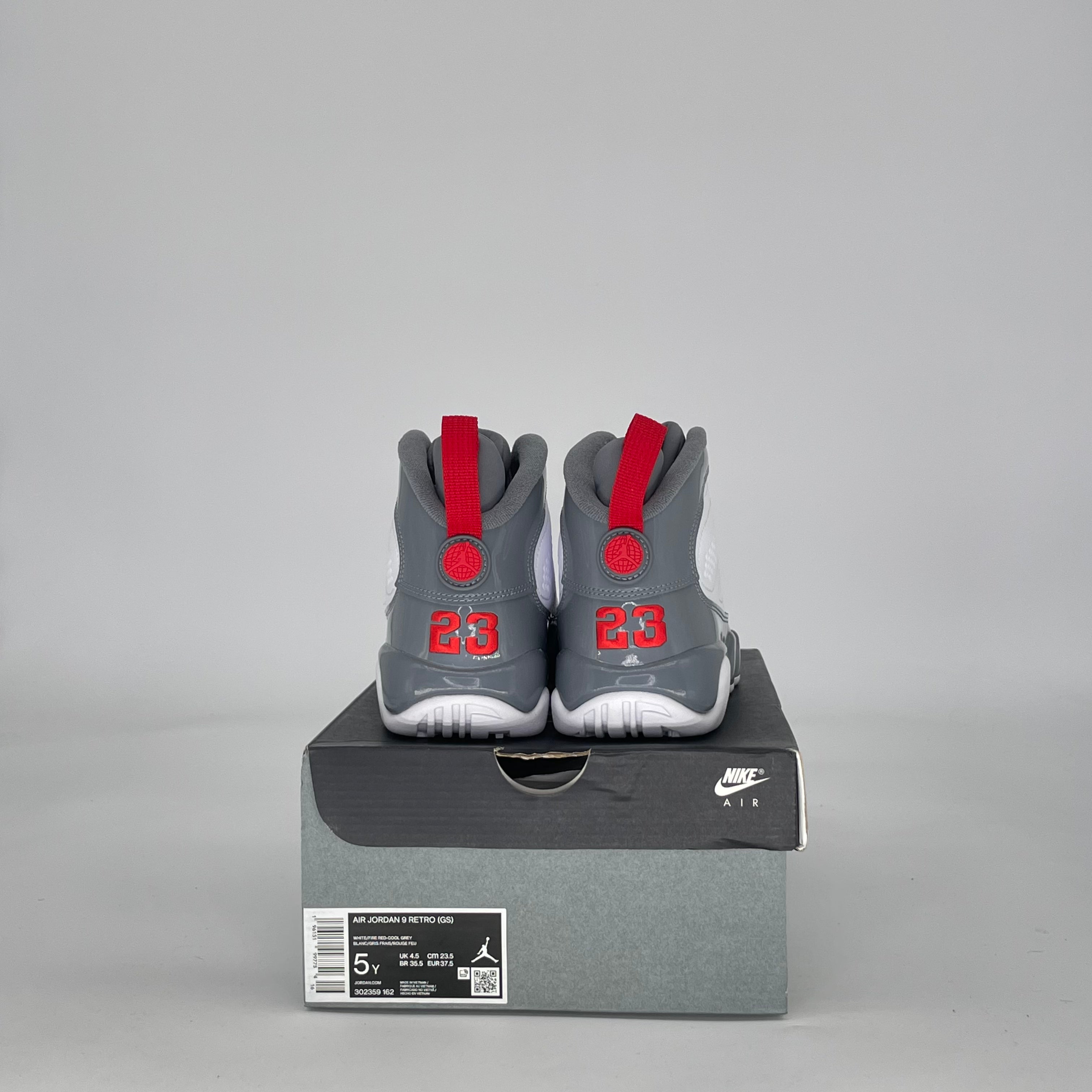 AIR JORDAN 9 FIRE RED 302359-162 SIZE 5/6.5W GS