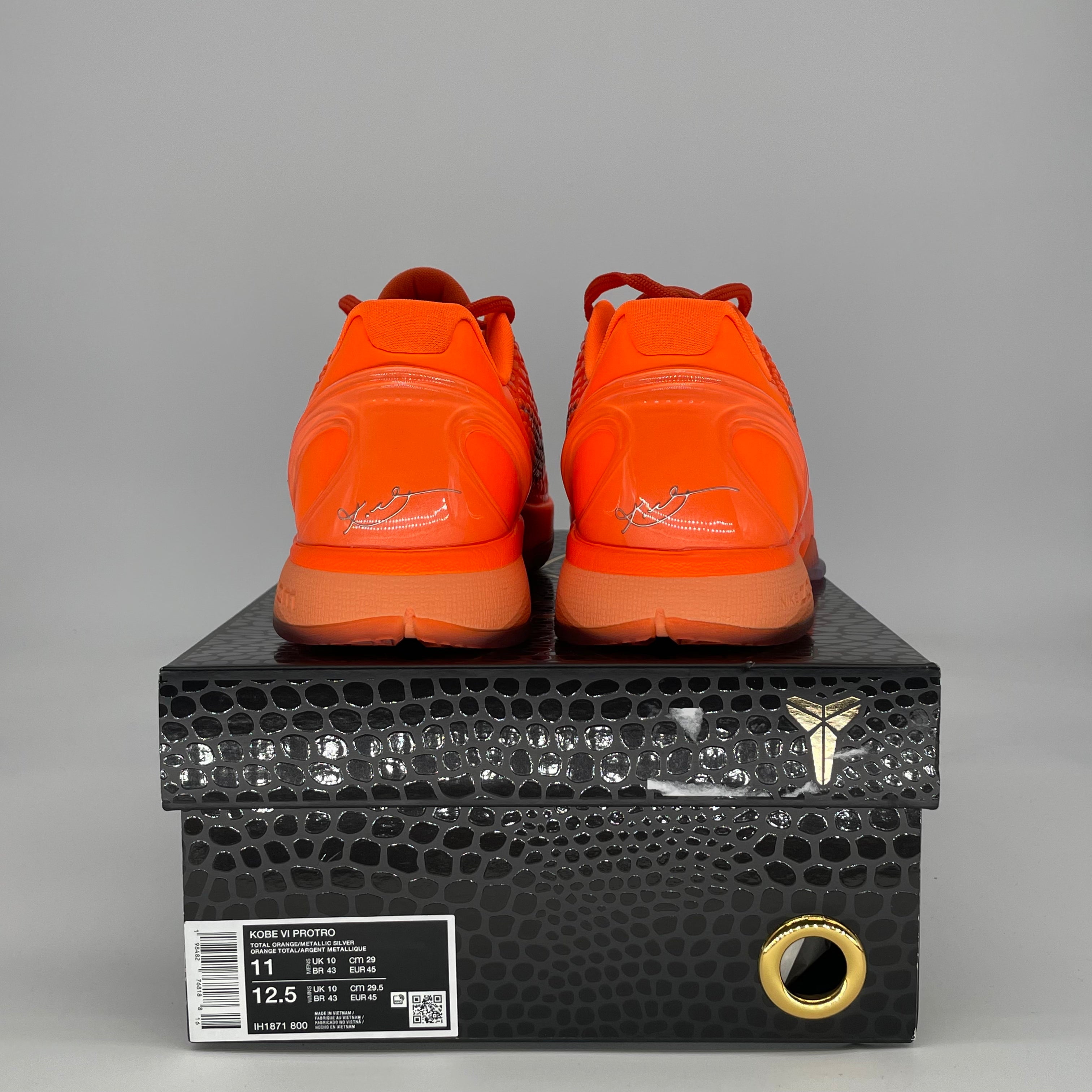 NIKE KOBE 6 PROTRO TOTAL ORANGE IH1871-800 SIZE 11/12.5W