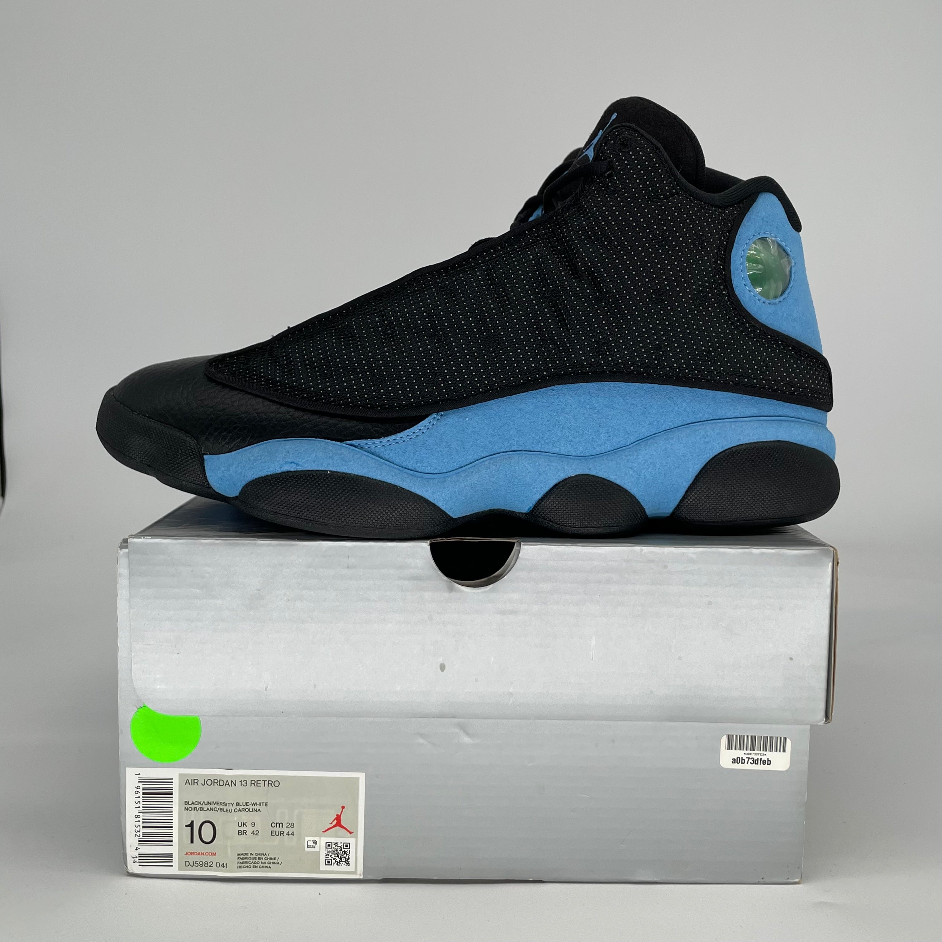AIR JORDAN 13 BLACK UNIVERSITY BLUE DJ5982-041 SIZE 10/11.5W