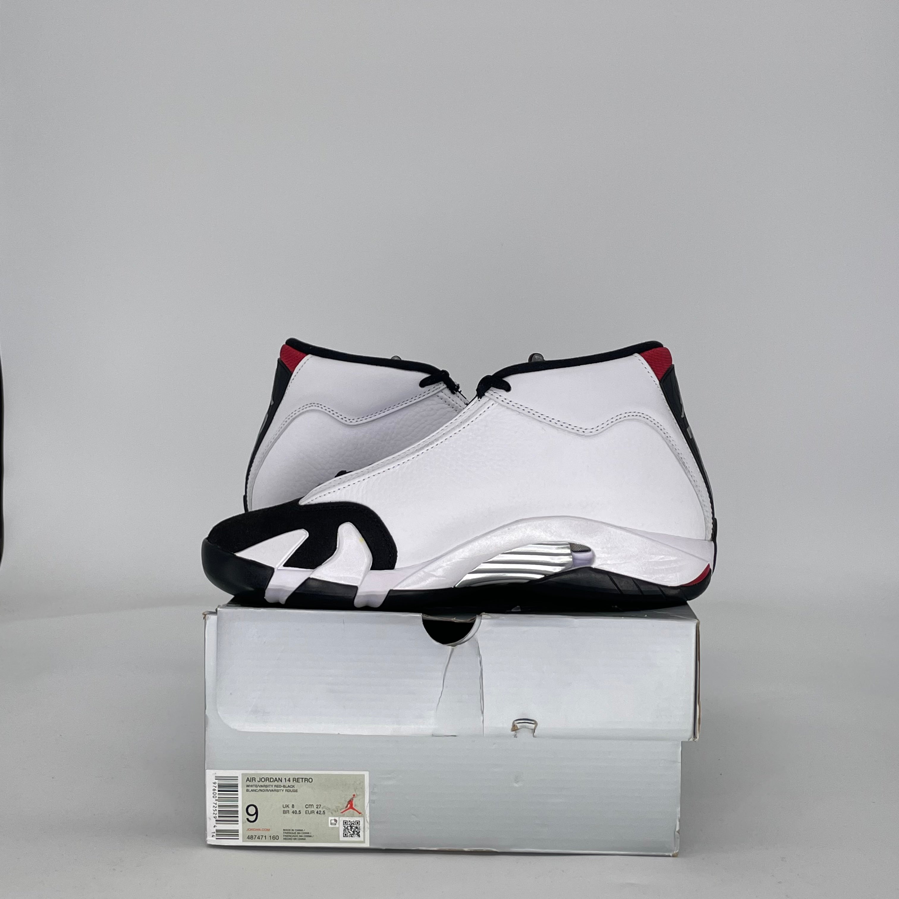 AIR JORDAN 14 BLACK TOE (2024) 487471-160 SIZE 9/10.5W