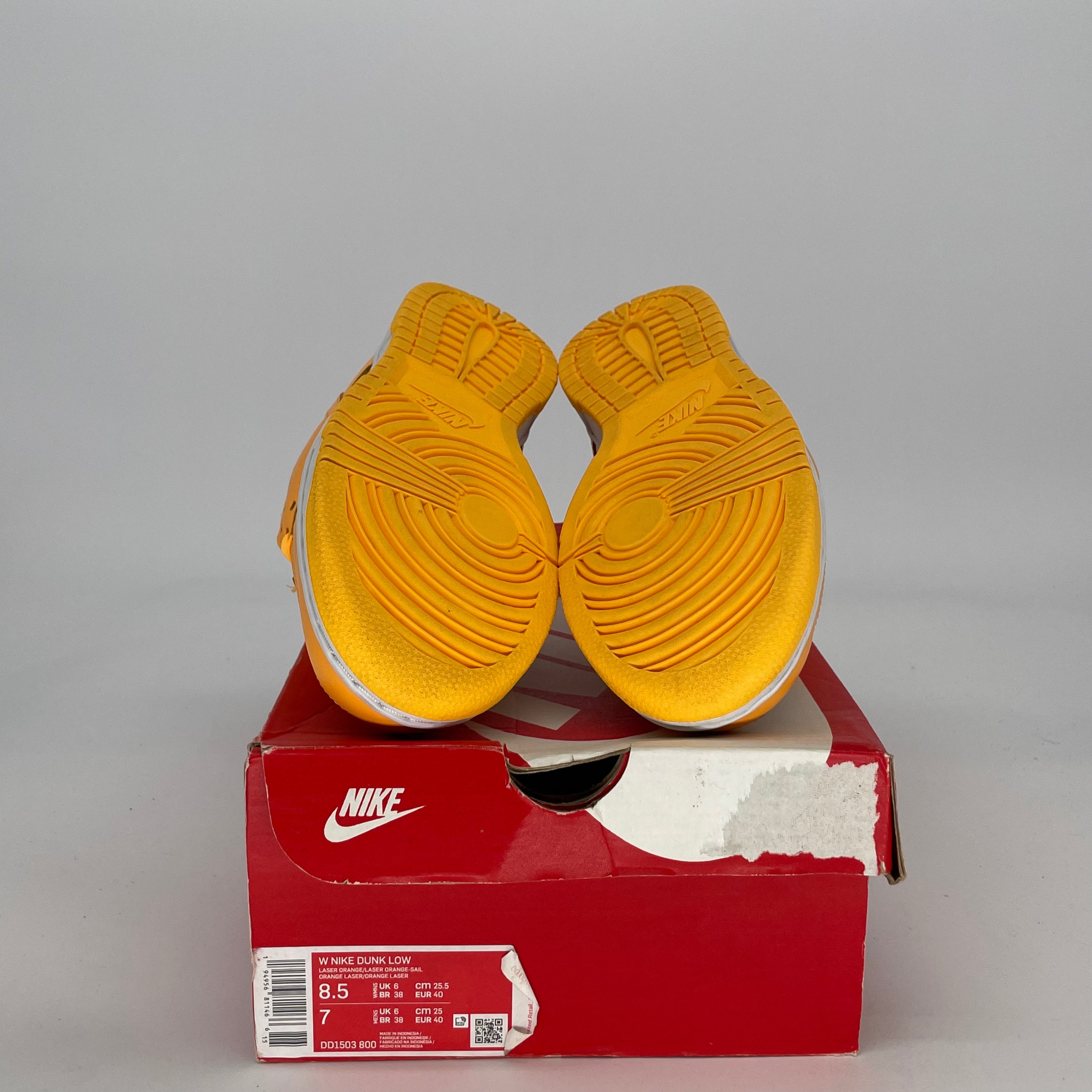 NIKE DUNK LOW LASER ORANGE W DD1503-800 SIZE 7/8.5W